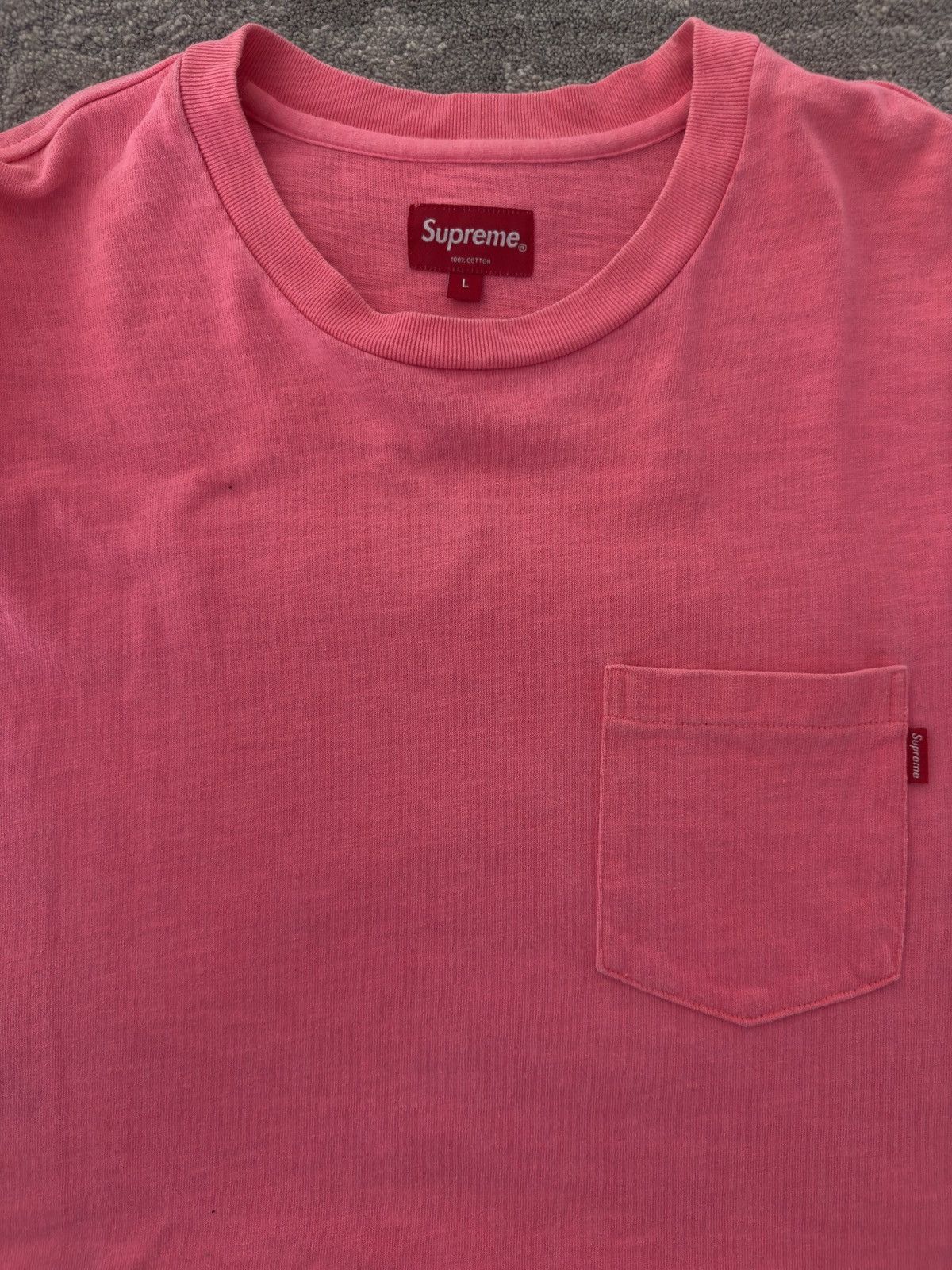 Supreme Supreme Pink Short Sleeve Tee Pocket Box Logo Size US L / EU 52-54 / 3 - 1 Thumbnail