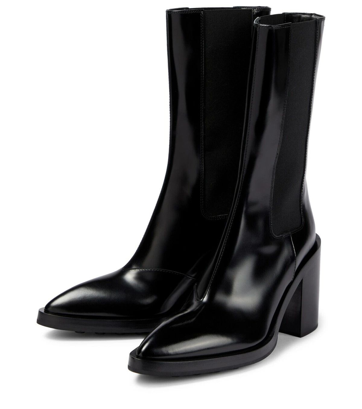 Jil Sander o1y1025 Leather Ankle Boots in Black Size US 8.5 / IT 38.5 - 2 Thumbnail