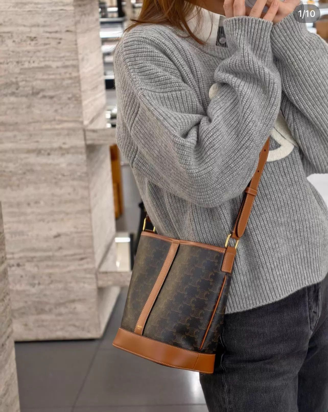 Celine Celine Bucket Bag 17x22x12cm AH107 Excellent Adjustable Size ONE SIZE - 9 Thumbnail