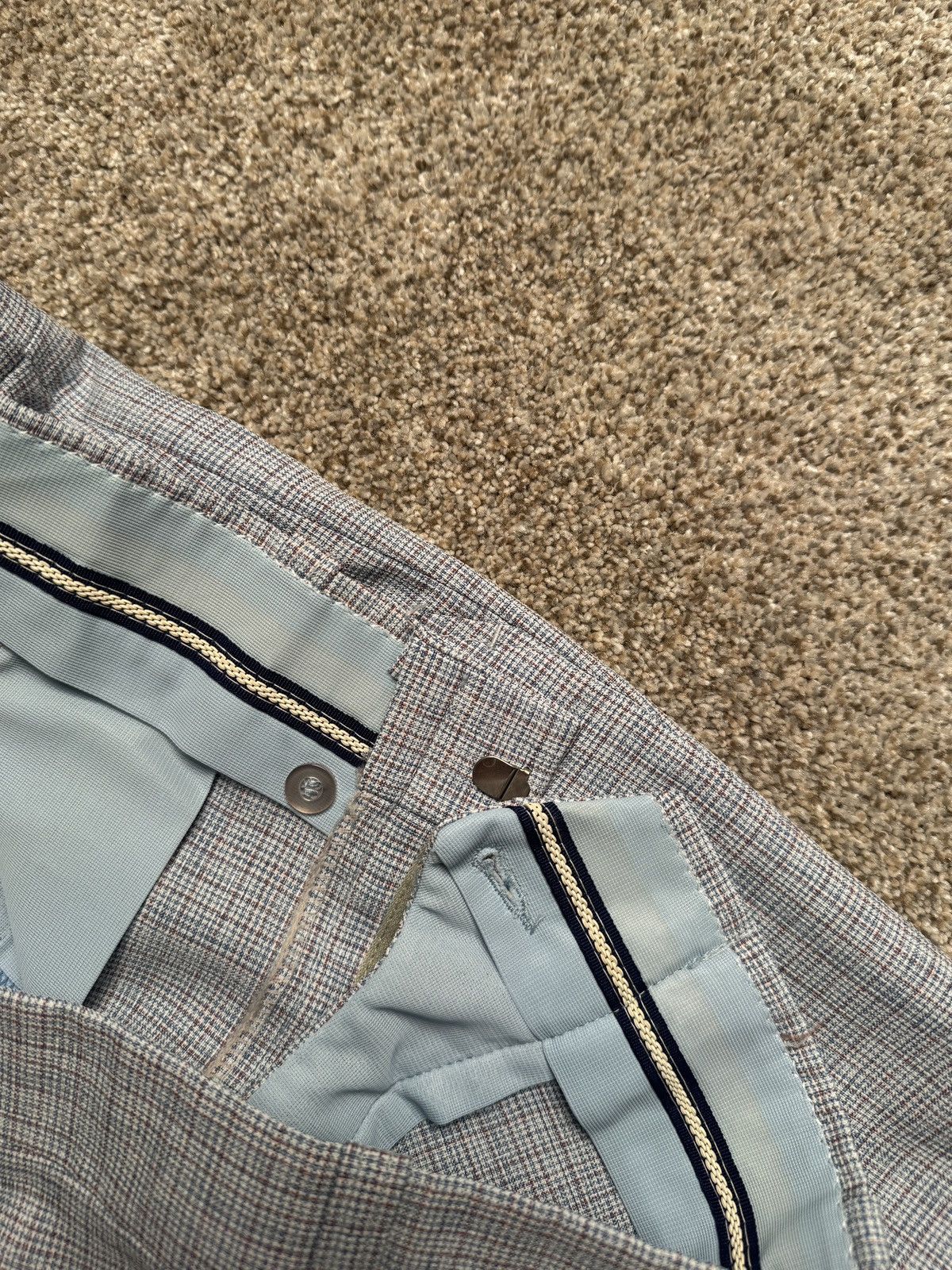 Vintage VINTAGE BABY BLUE PLAID TROUSERS Size US 32 / EU 48 - 3 Thumbnail