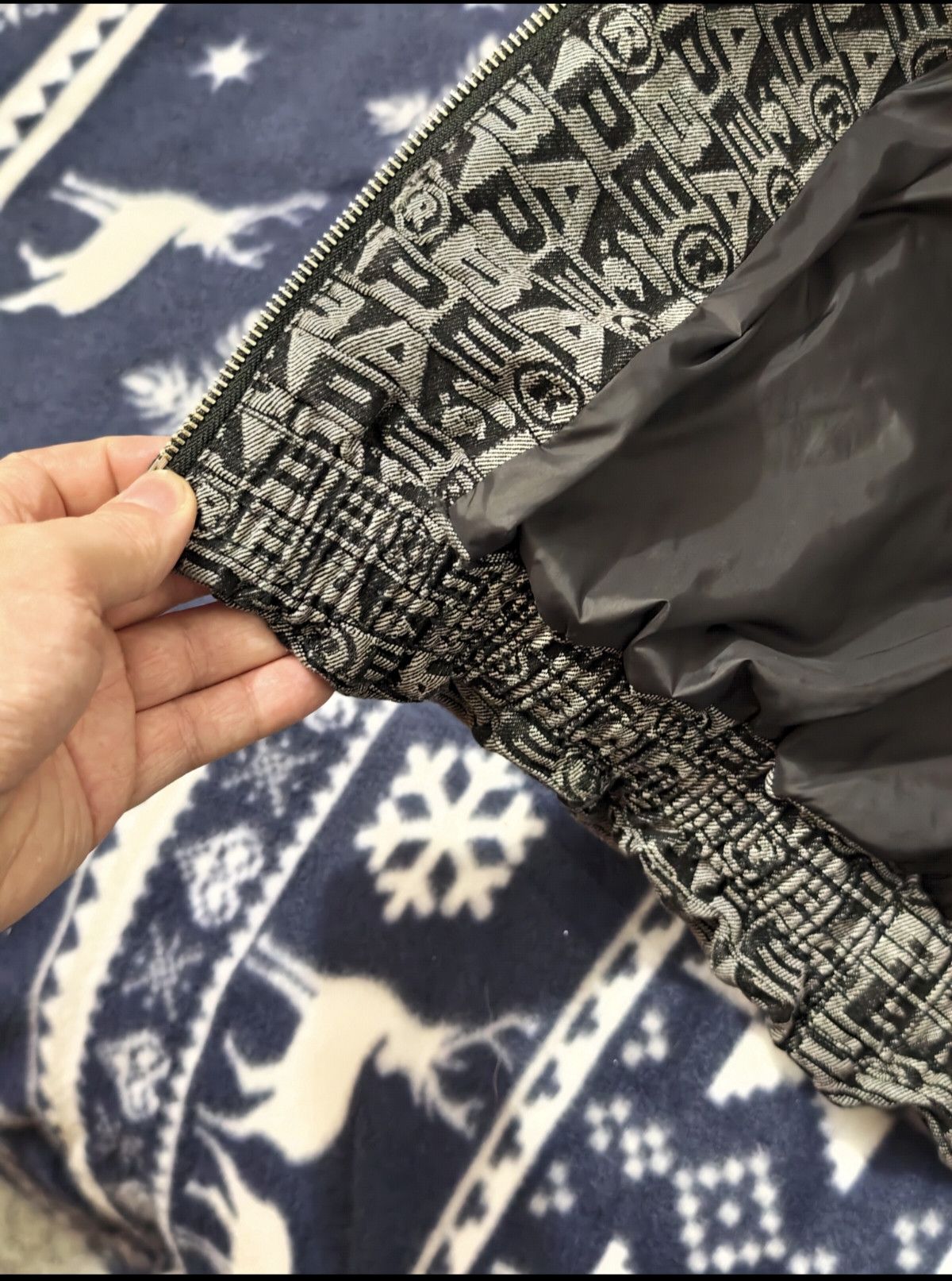 Bape LUX SPORT PATTERN JACQUARD RELAXED FIT 10OZ DENIM DOWNJACKET Size US XL / EU 56 / 4 - 8 Thumbnail