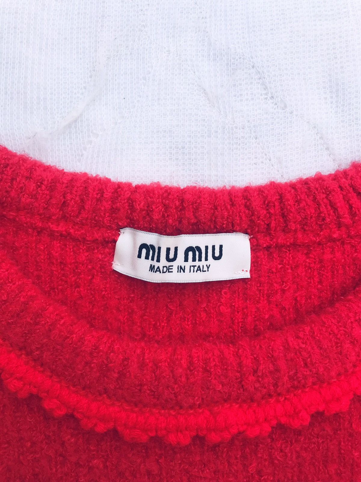 Miu Miu MIU MIU Red Knit Pull Over Short Sleeve Wool Sweater Top Size XS / US 0-2 / IT 36-38 - 8 Thumbnail
