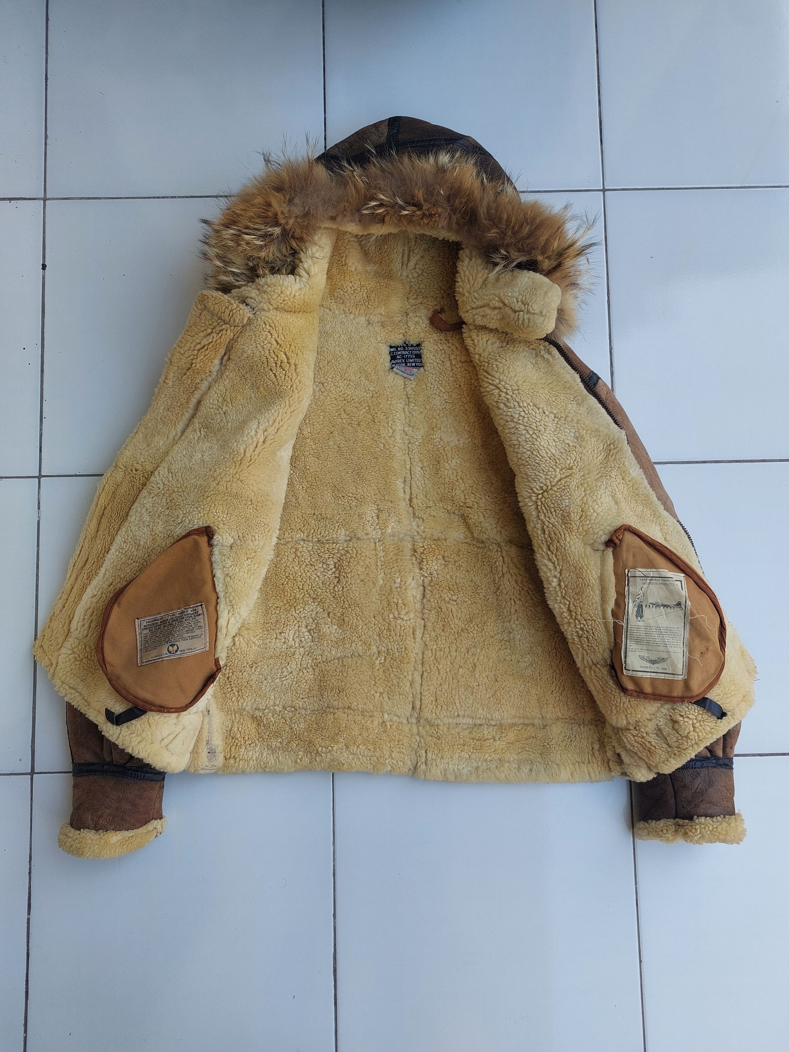 Avirex Avirex Vintage B3 Hooded Mouton Leather Jacket Military Size US L / EU 52-54 / 3 - 8 Thumbnail