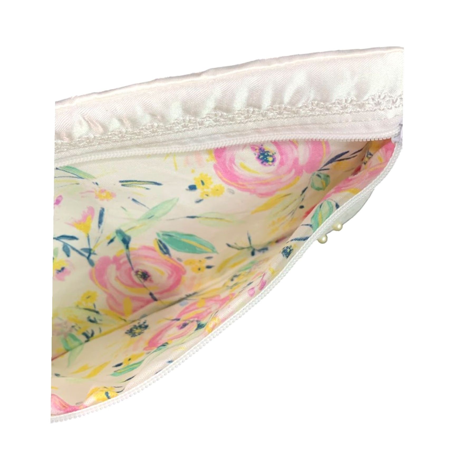Vintage Unbranded Wallet Women White Satin Bridal Wristlet Purse 7" x 4.75" New Size ONE SIZE - 6 Thumbnail