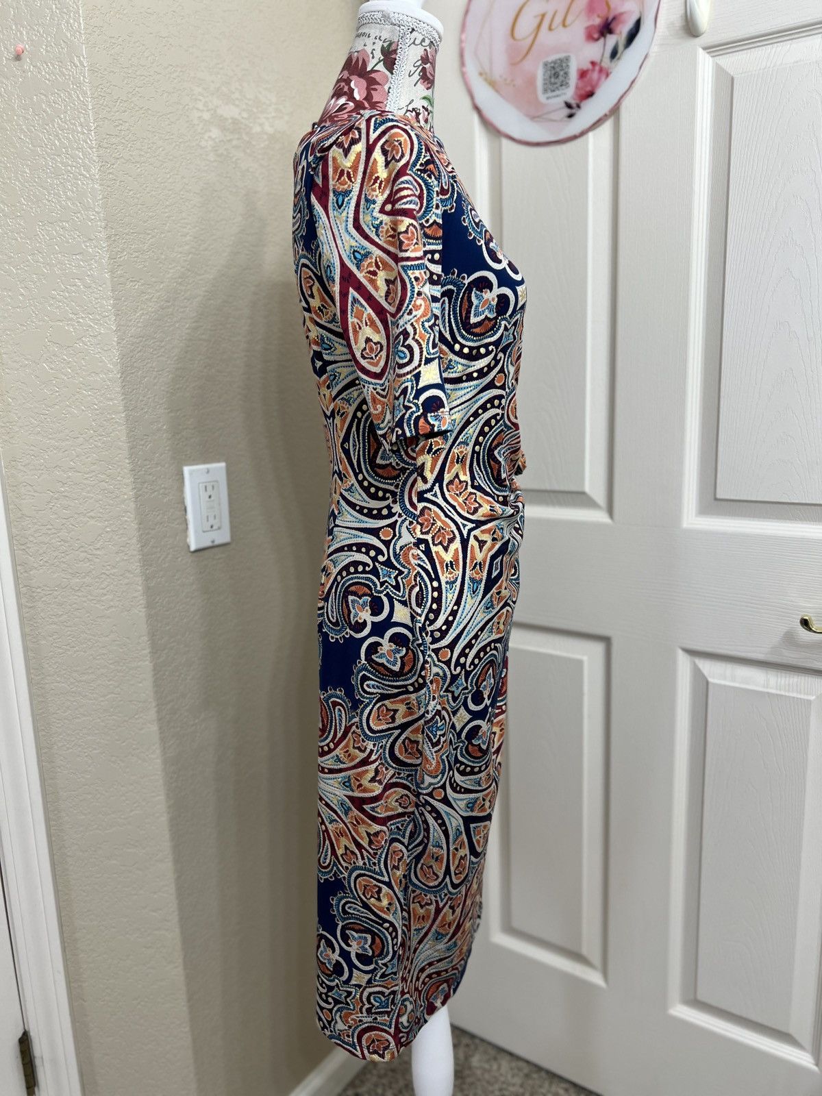 Other Shelby & Palmer navy and orange paisley midi dress Size M / US 6-8 / IT 42-44 - 2 Thumbnail