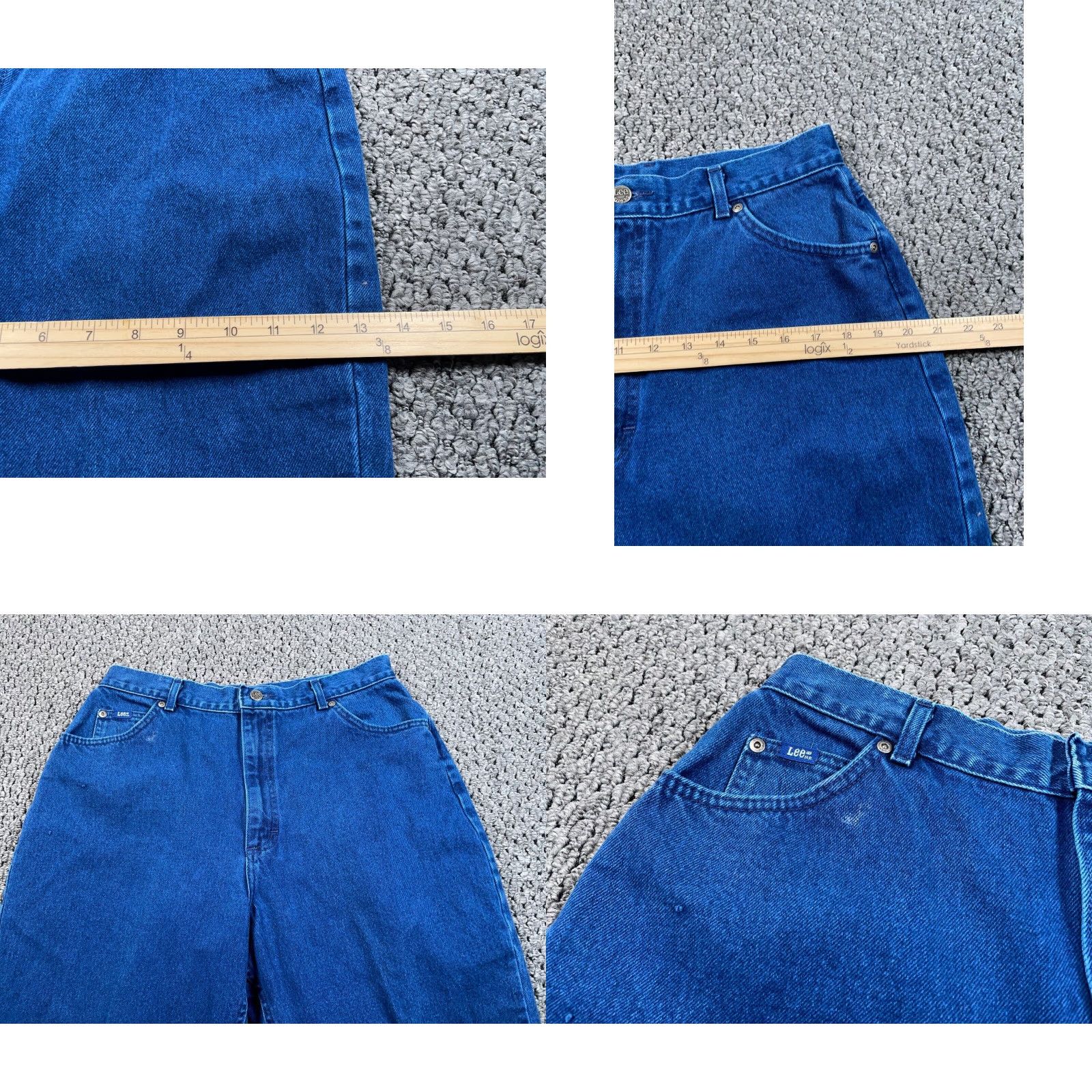 Lee VINTAGE Lee Jeans Women 18 Medium 32 x 27 Blue Denim High Waisted Tapered 5-Pocket 80s 90s Hipster Retro Womens Size 24" / US 00 / IT 34 - 8 Thumbnail