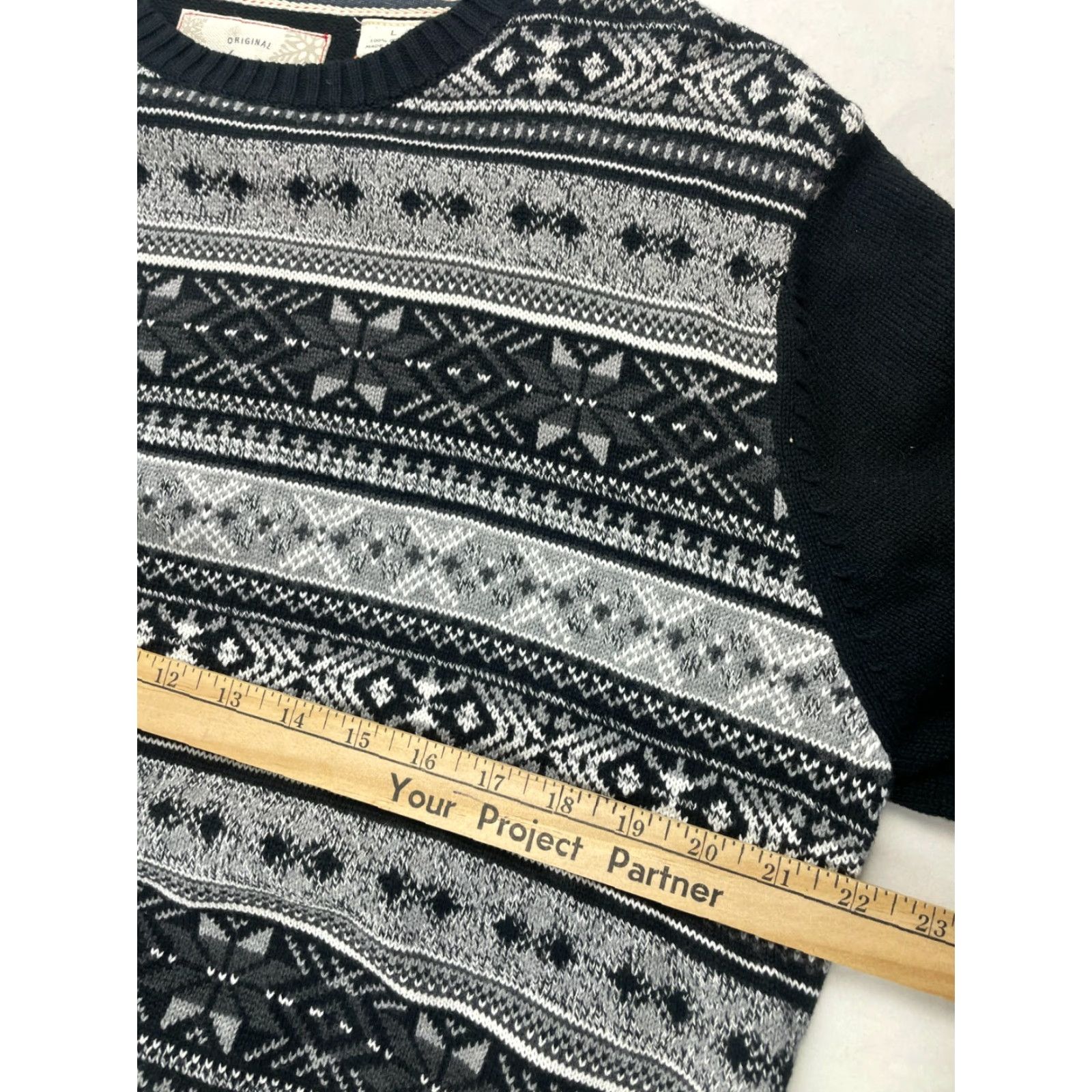 Weatherproof VINTAGE Weatherproof Pullover Sweater The Holiday Black White Crew Neck Size L Mens Size US L / EU 52-54 / 3 - 3 Thumbnail