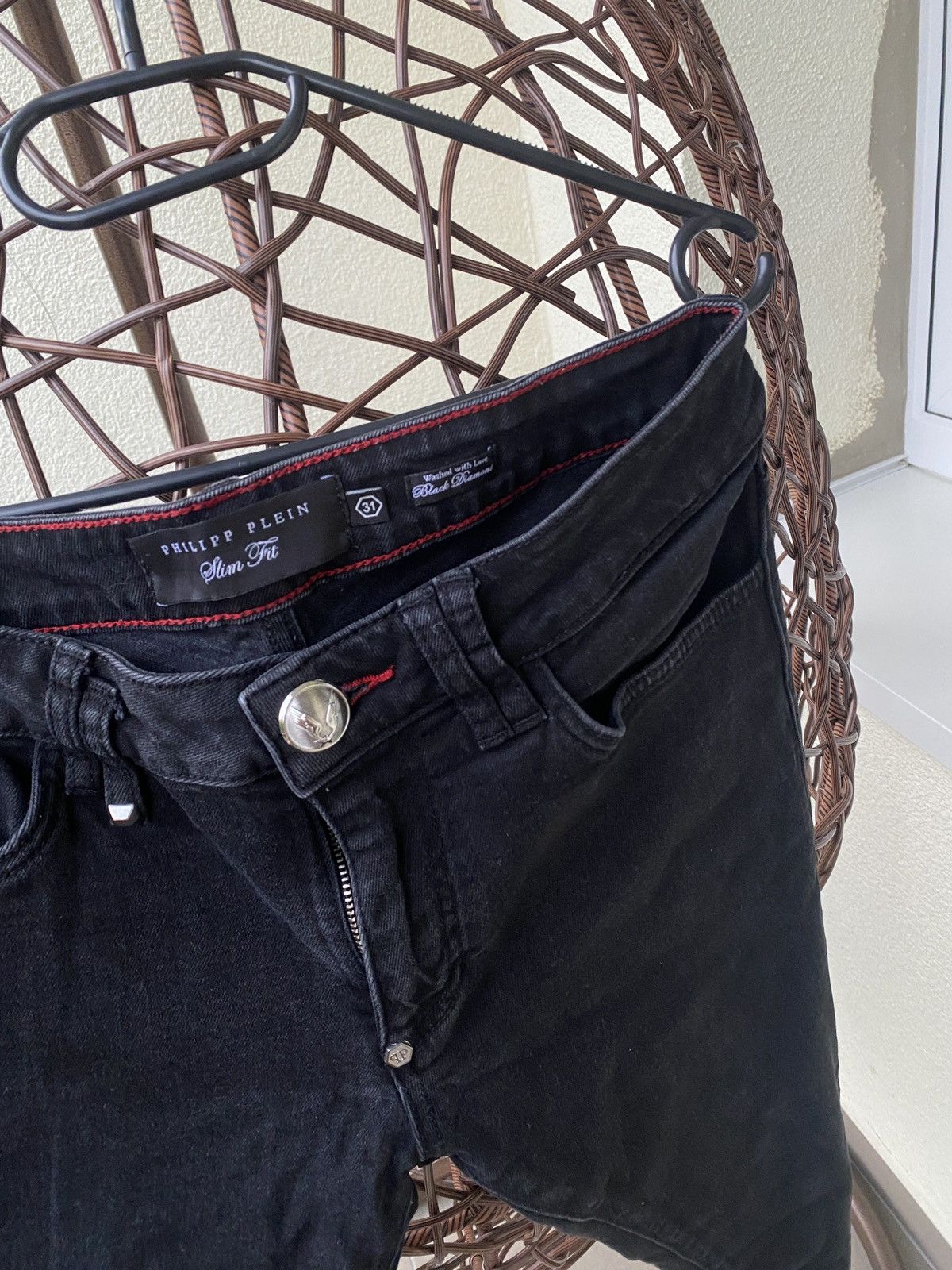 Other Luxury denim slim fit philipp plein logo on pocket drip jean Size US 31 - 6 Thumbnail