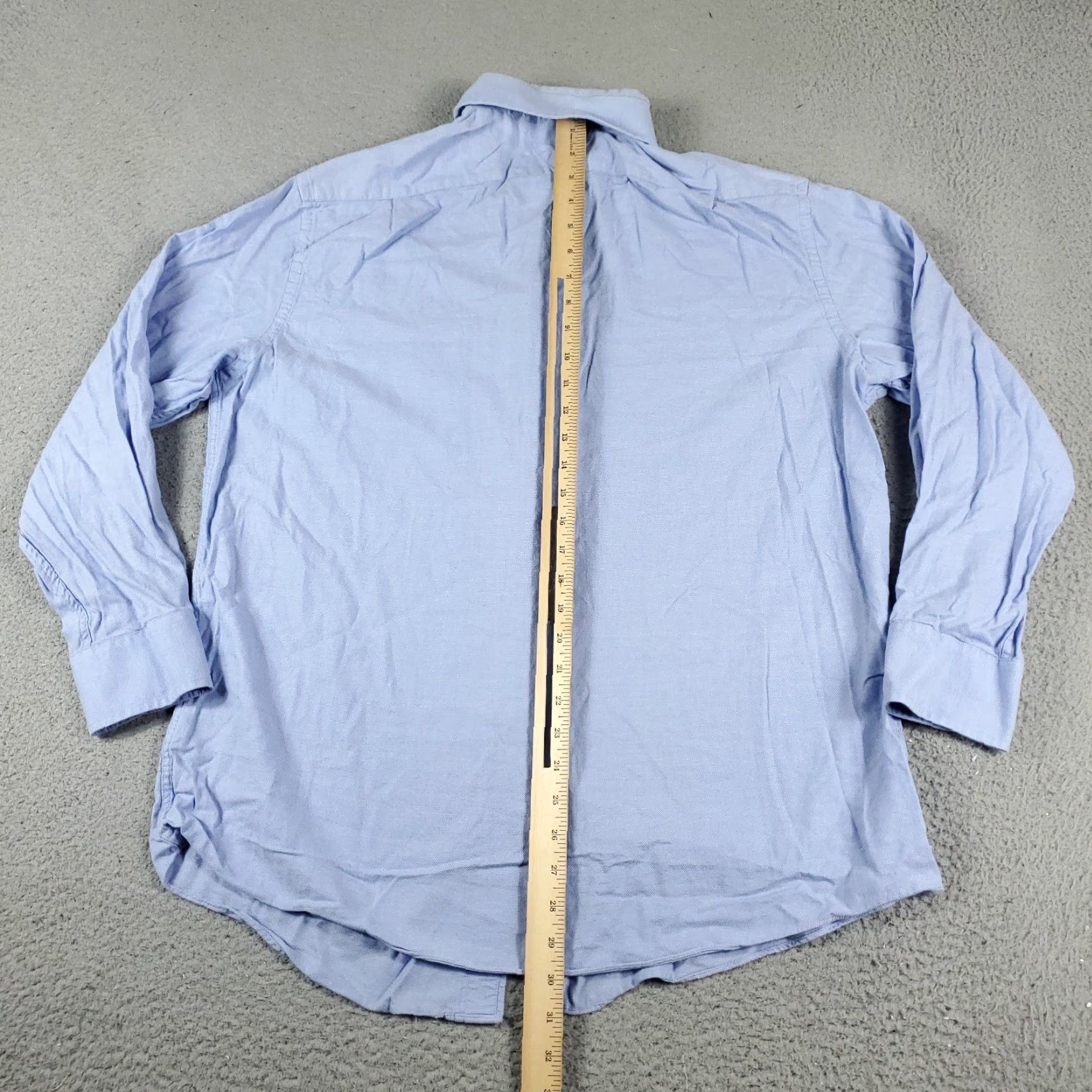 Tommy Hilfiger Tommy Hilfiger Dress Shirt Mens 17 Blue Long Sleeve Button-Down 100% Cotton, Regular Fit, Classic/Preppy, 17 in Neck, Blue, Adult Mens Size 46R - 4 Thumbnail