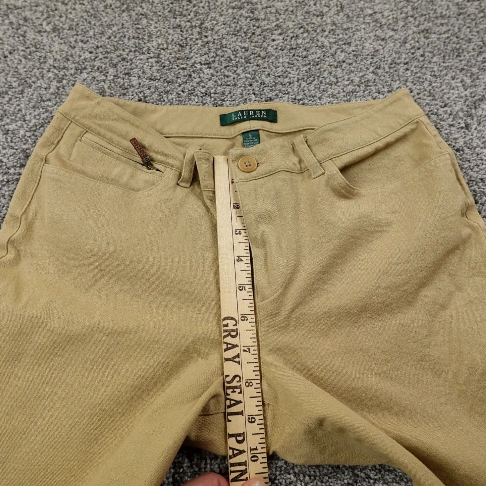 Ralph Lauren Ralph Lauren Pants Womens 6 Beige Chino Trousers Low Rise Stretch Preppy Size 28" / US 6 / IT 42 - 4 Thumbnail