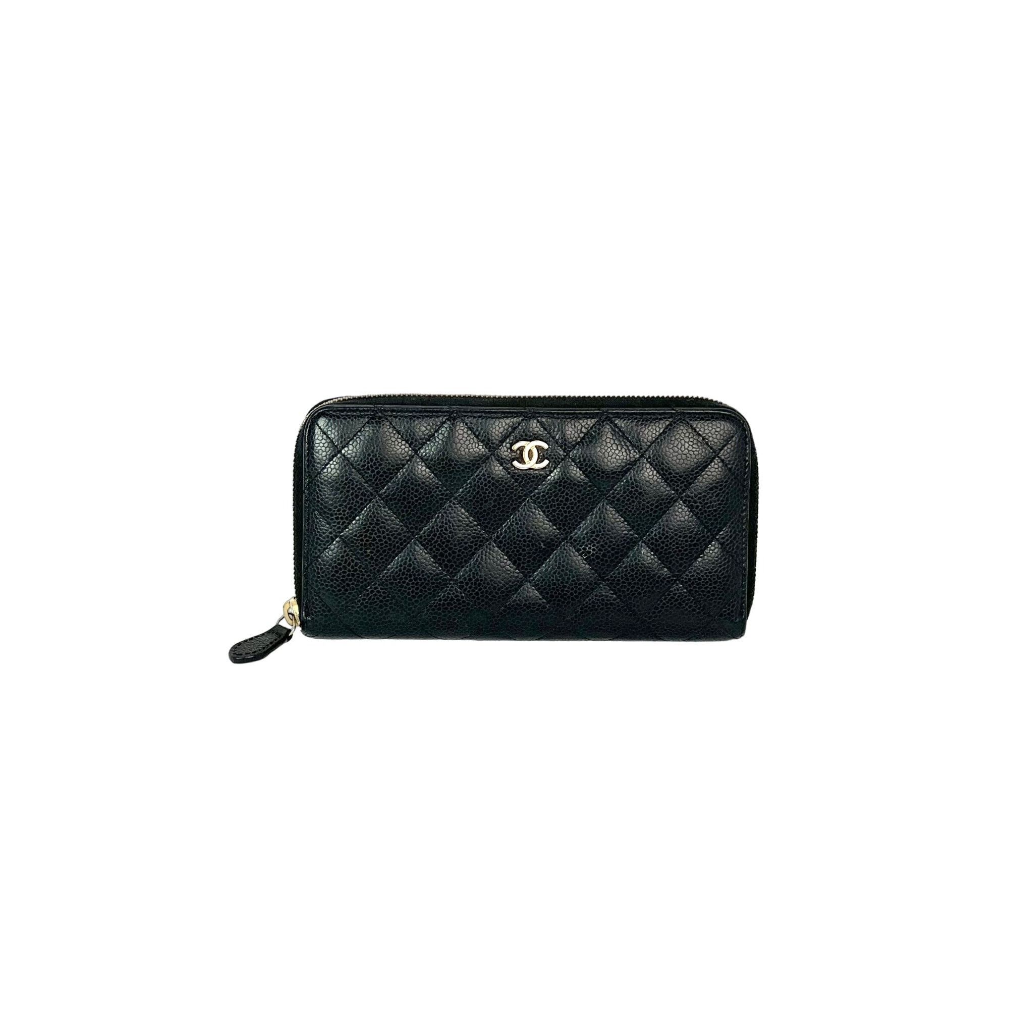 Chanel Chanel Caviar Quilted Large Gusset Zip Around Black Wallet Size ONE SIZE - 1 Thumbnail