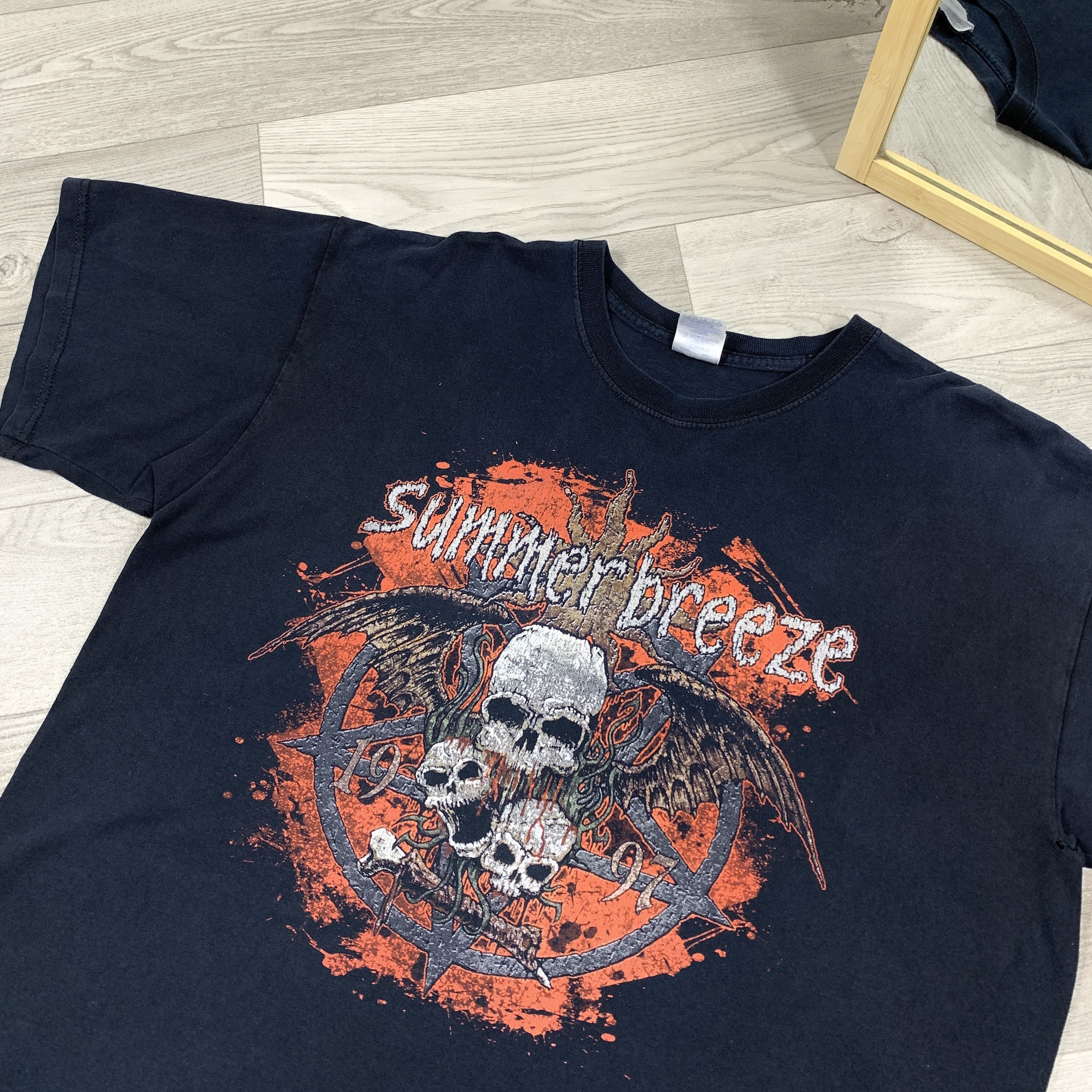 Vintage Vintage Summer Breeze 90s Graphic Rock Band Black Tee Shirt Size US XL / EU 56 / 4 - 11 Thumbnail