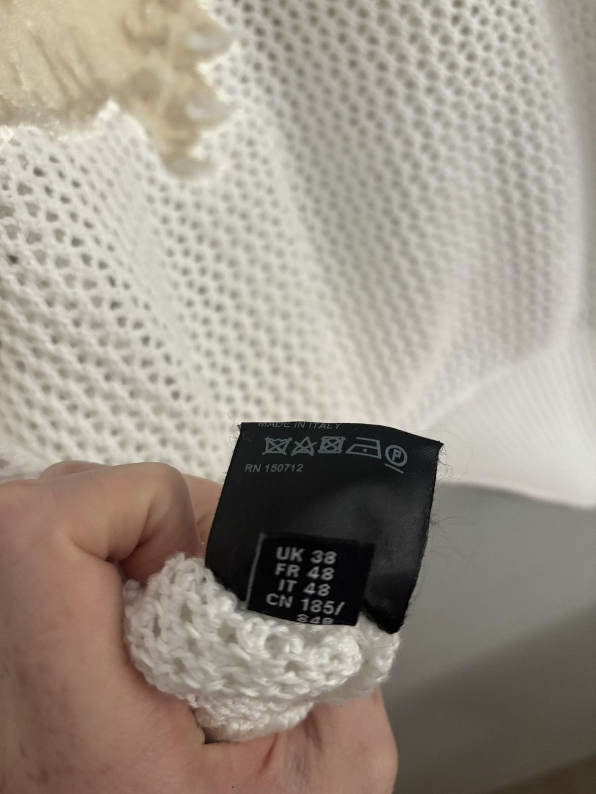 Amiri Tiger Knit Mesh Sweater - White - Size M