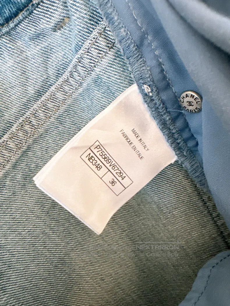Chanel Chanel White-grinded denim flared trousers Size 24" / US 00 / IT 34 - 8 Thumbnail