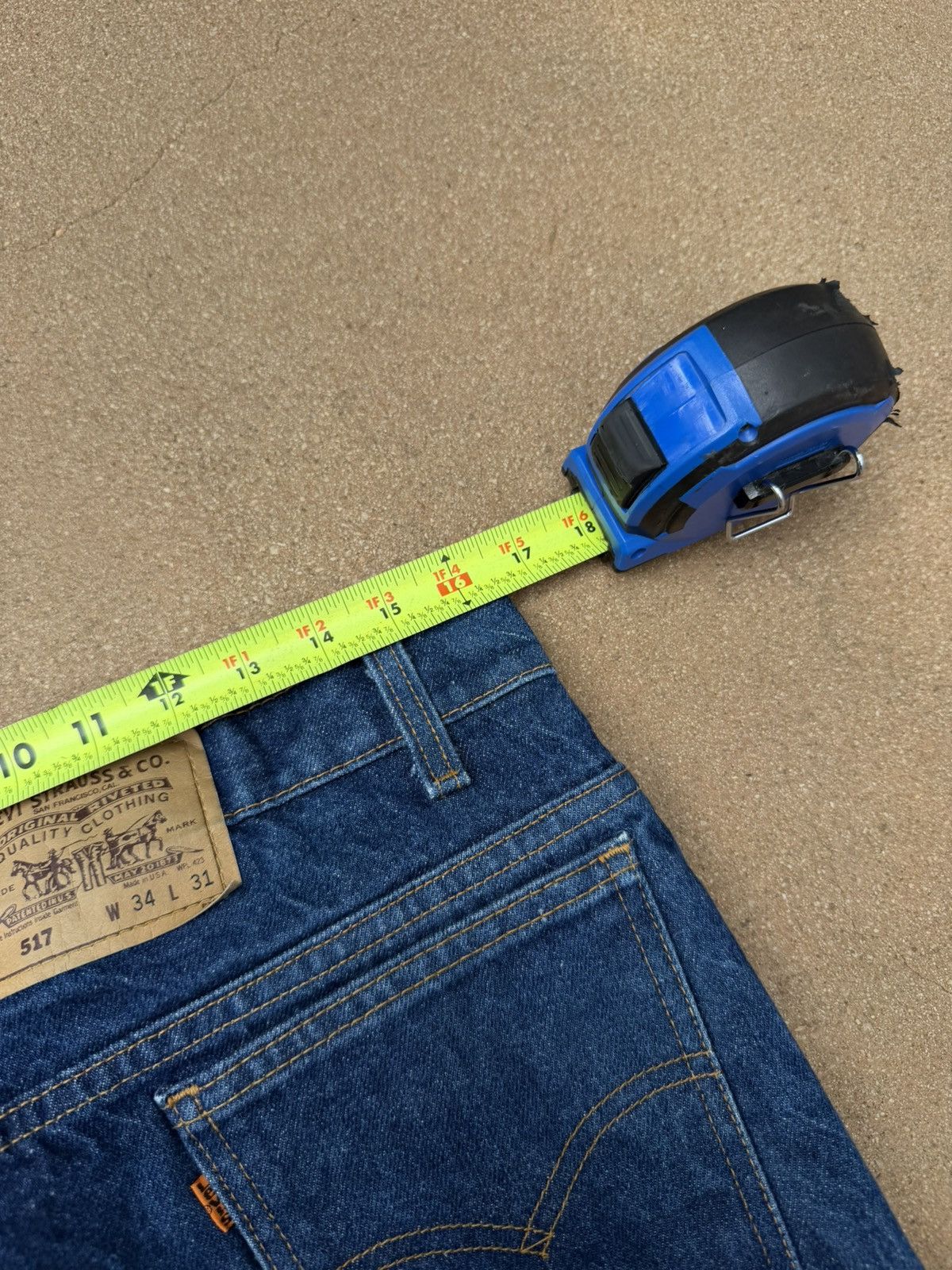 Levi's Vintage 90’s Levi’s 517 Orange Tab Bootcut Flare Jeans 33x31 Size US 33 - 9 Thumbnail