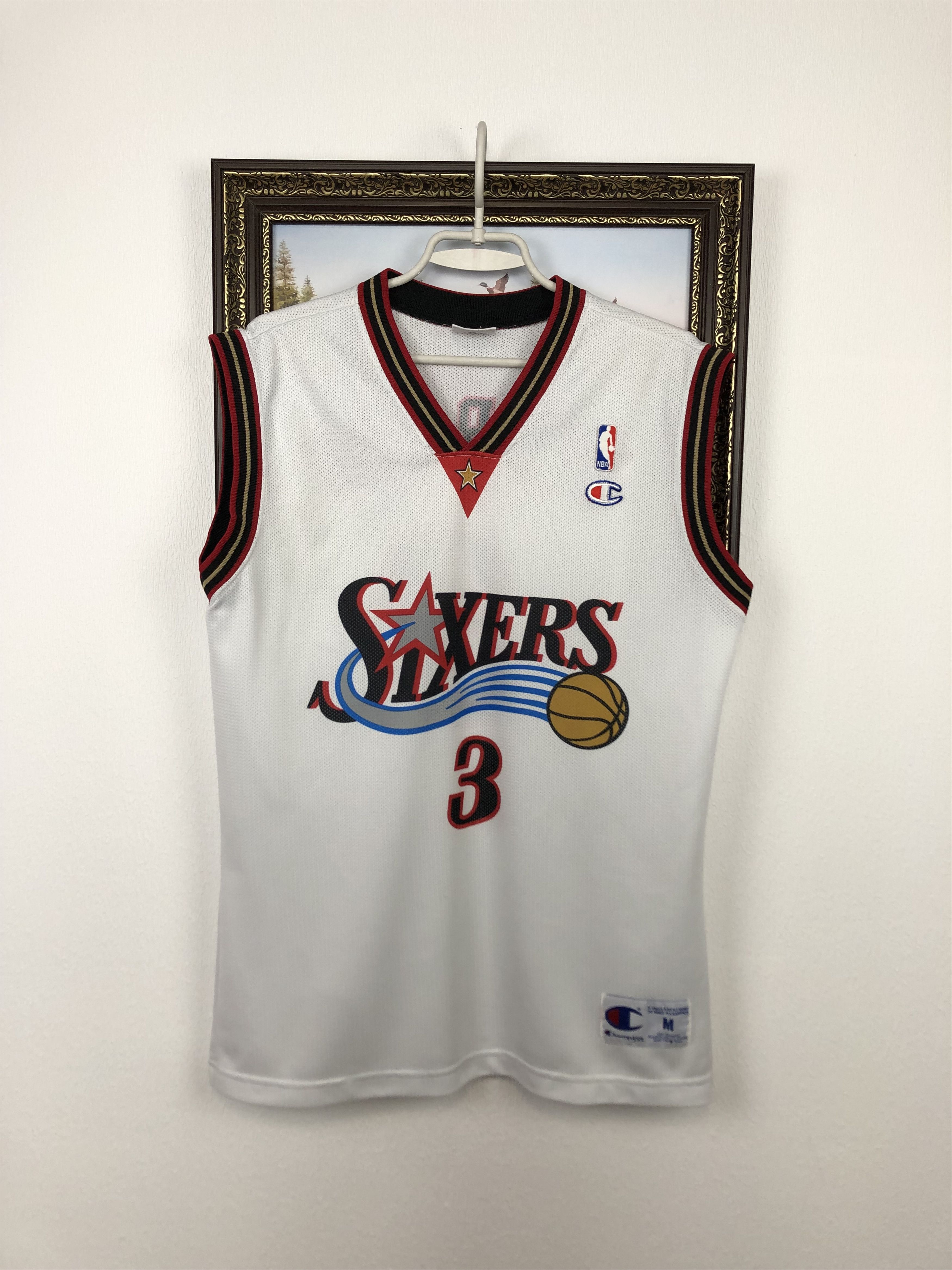 Champion Vintage Iverson Philadelphia Sixers 76ers Jersey Shirt Tee Size US M / EU 48-50 / 2 - 1 Thumbnail