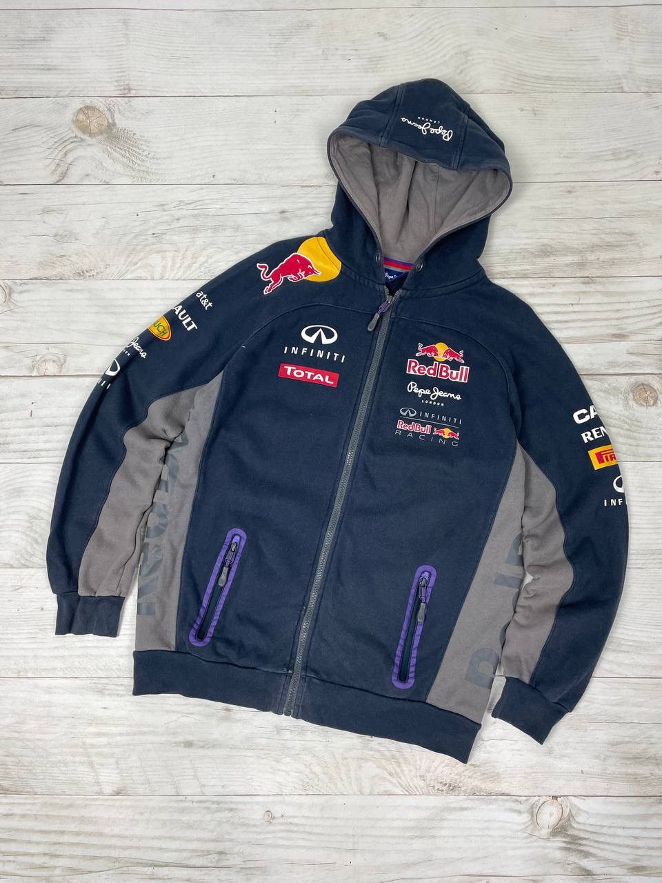Vintage Pepe Jeans Red Bull Infinity Racing Hoodie F1 Nascar - Main Image
