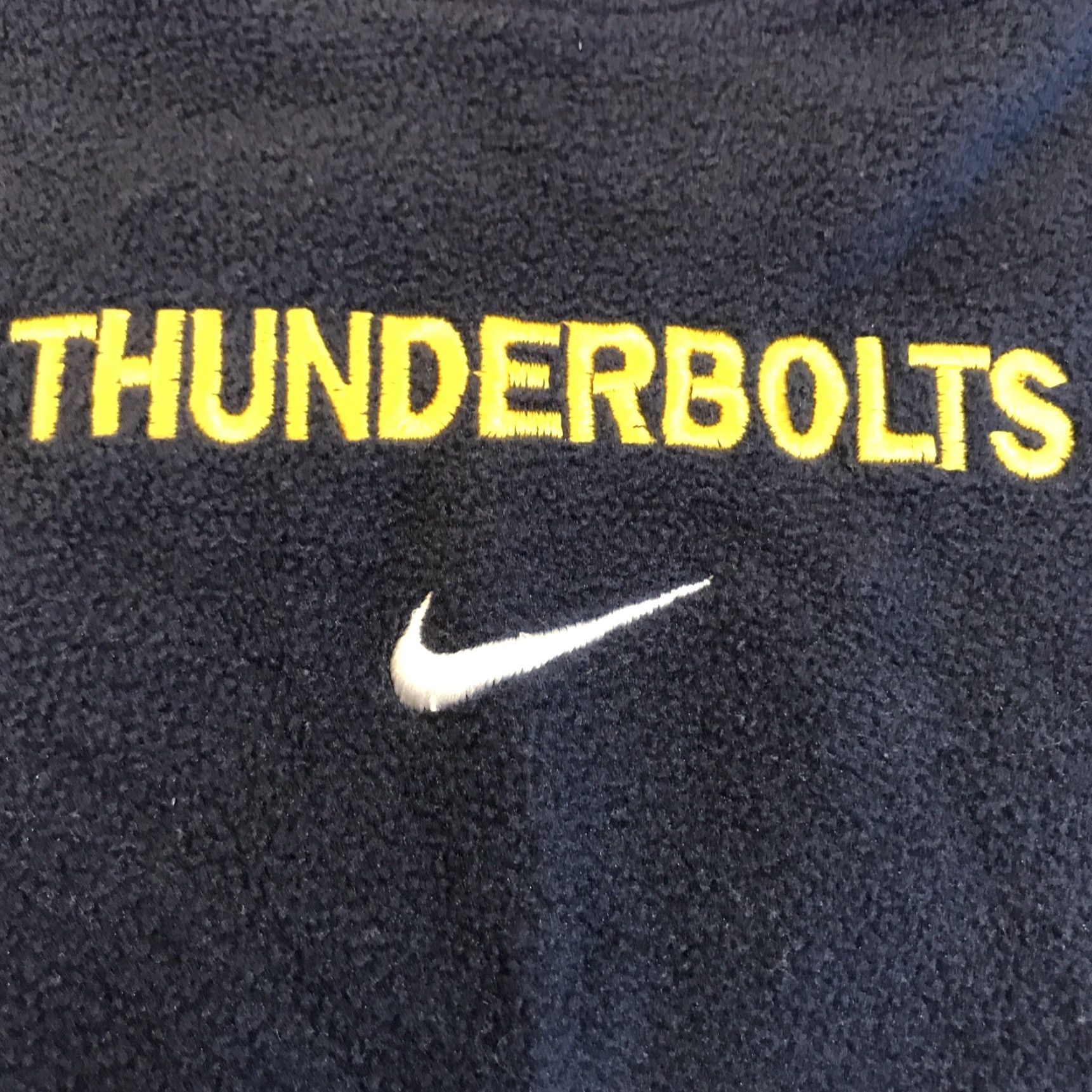Nike VINTAGE Nike Mens Center Swoosh Fleece Long Sleeve Shirt XL Blue Size US XL / EU 56 / 4 - 3 Thumbnail