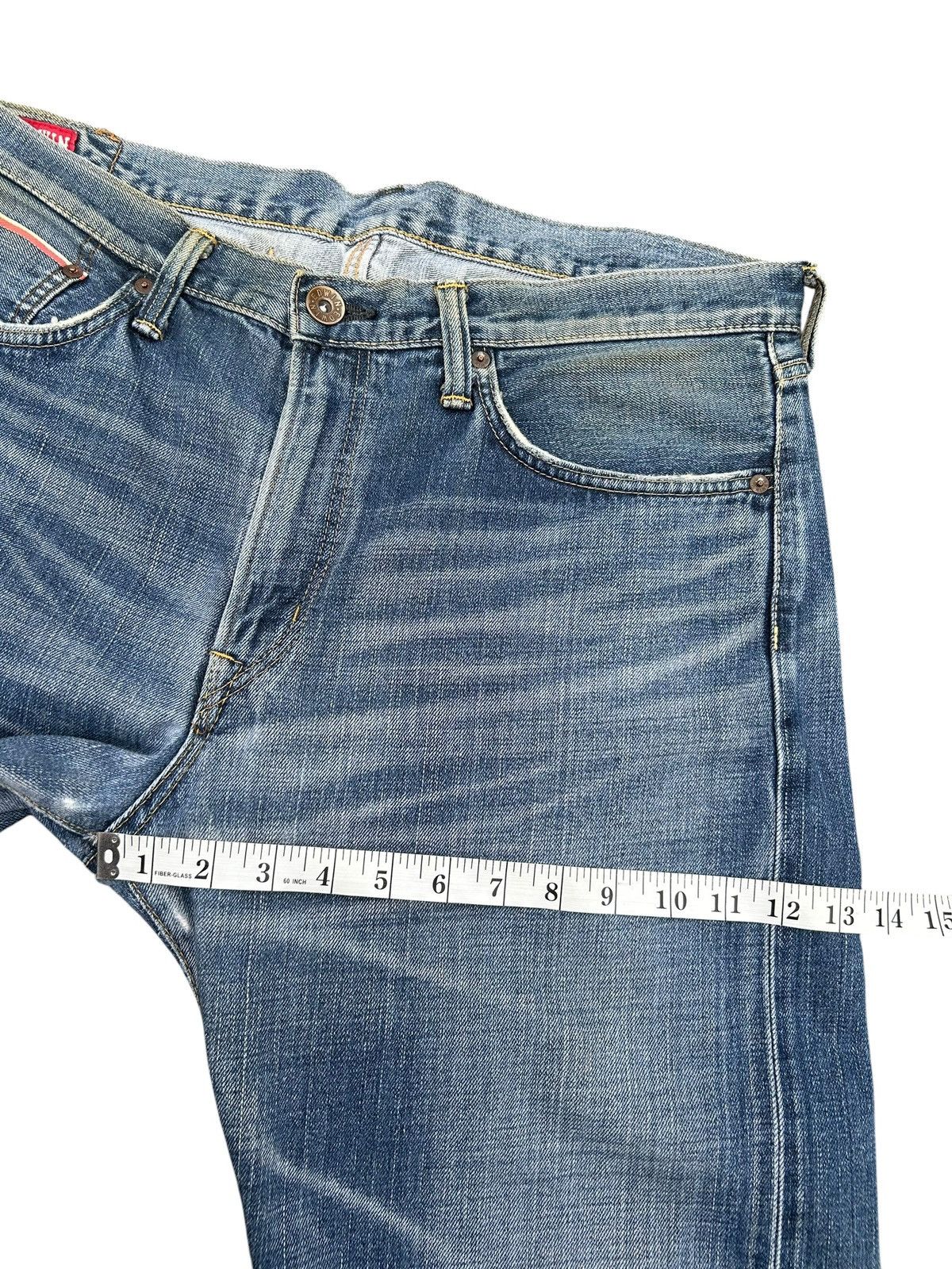 Kapital Buckle Back Vintage Edwin Selvedge Distressed Denim Jeans Size US 37 - 19 Thumbnail
