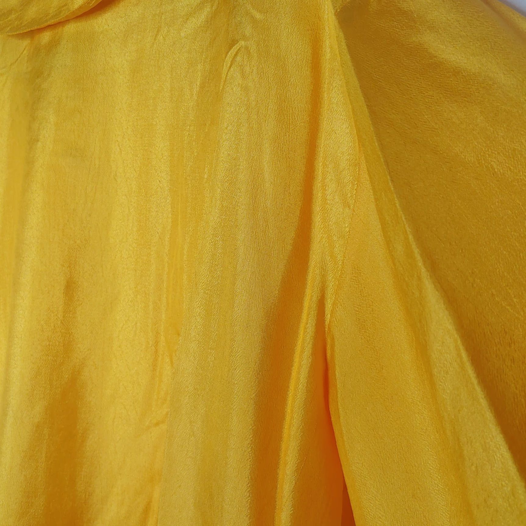 Vintage VINTAGE ACT III Blouse Button-Up Short Sleeve Solid Yellow Shimmer Plus Size 22 Women's Size 3XL / US 20-22 - 8 Thumbnail