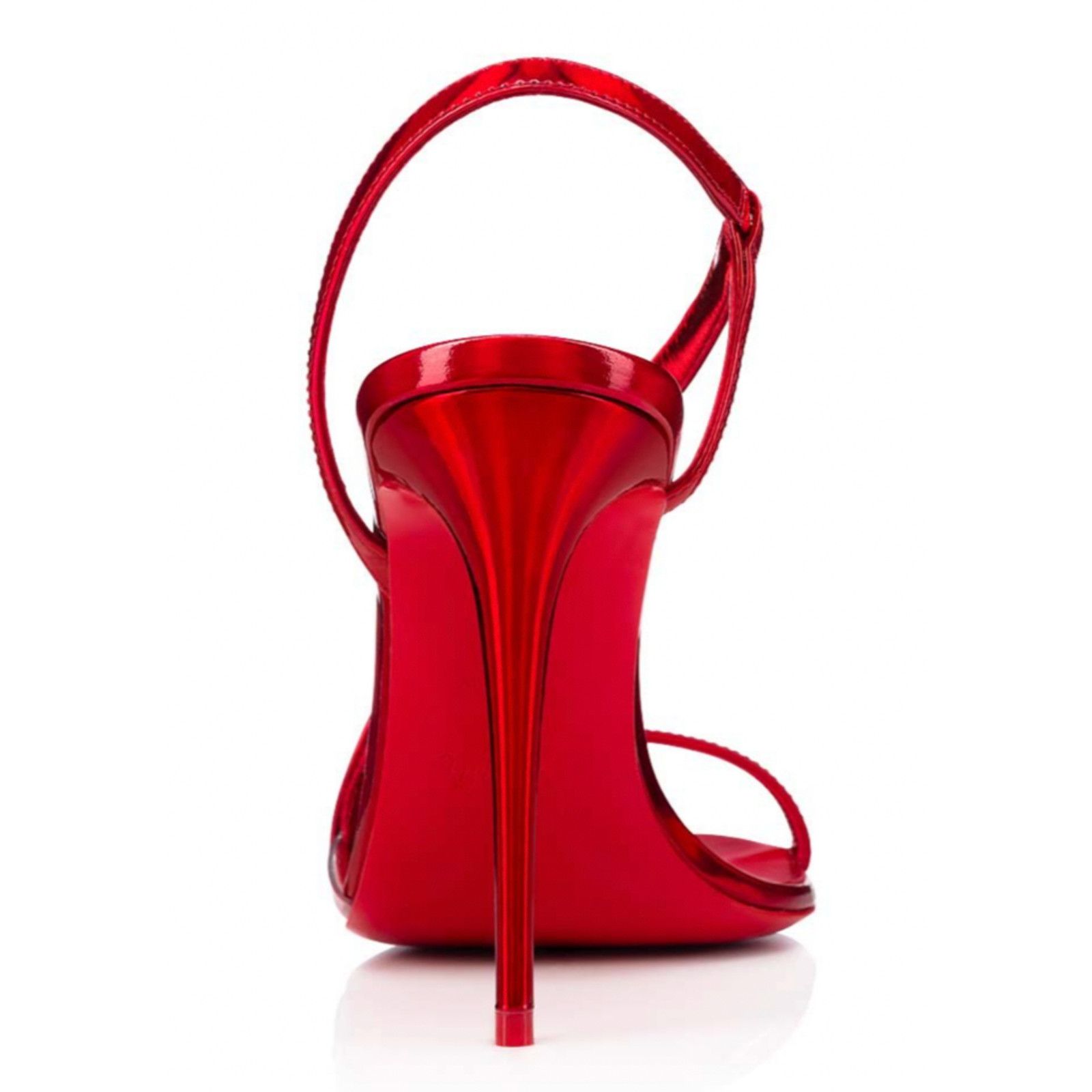 Christian Louboutin Rosalie 100 Red Patent PVC Ankle Strap Sandal Heel Pump 36.5 Size US 6.5 / IT 36.5 - 10 Thumbnail