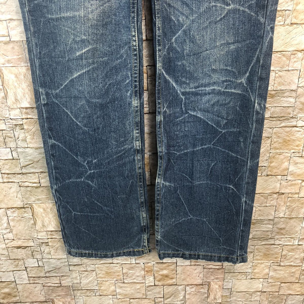DL Nylaus Blue Double Waist streetwear Denim Pants #A116