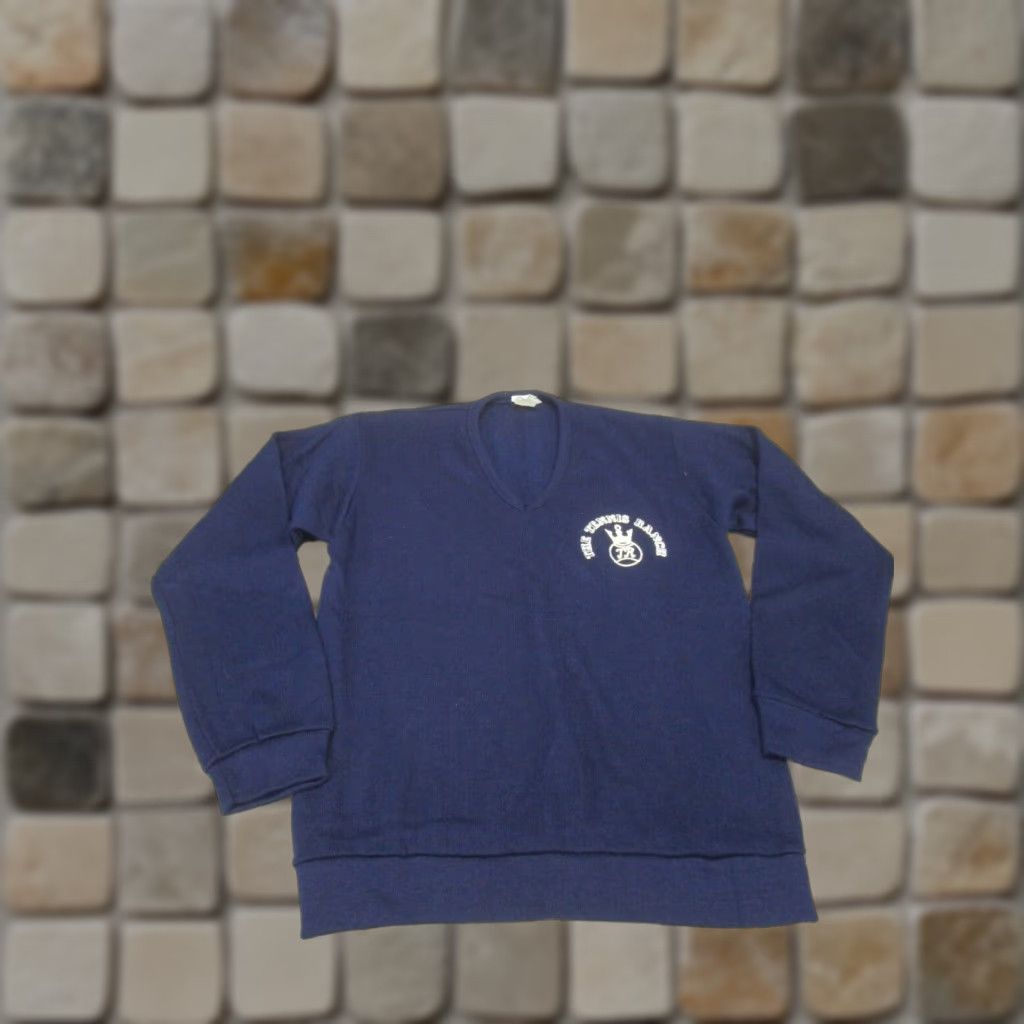 Vintage VINTAGE Wolf Navy Blue Knit V-Neck Tennis Sweater Womens XL Pullover Casual Size XL / US 12-14 / IT 48-50 - 1 Thumbnail