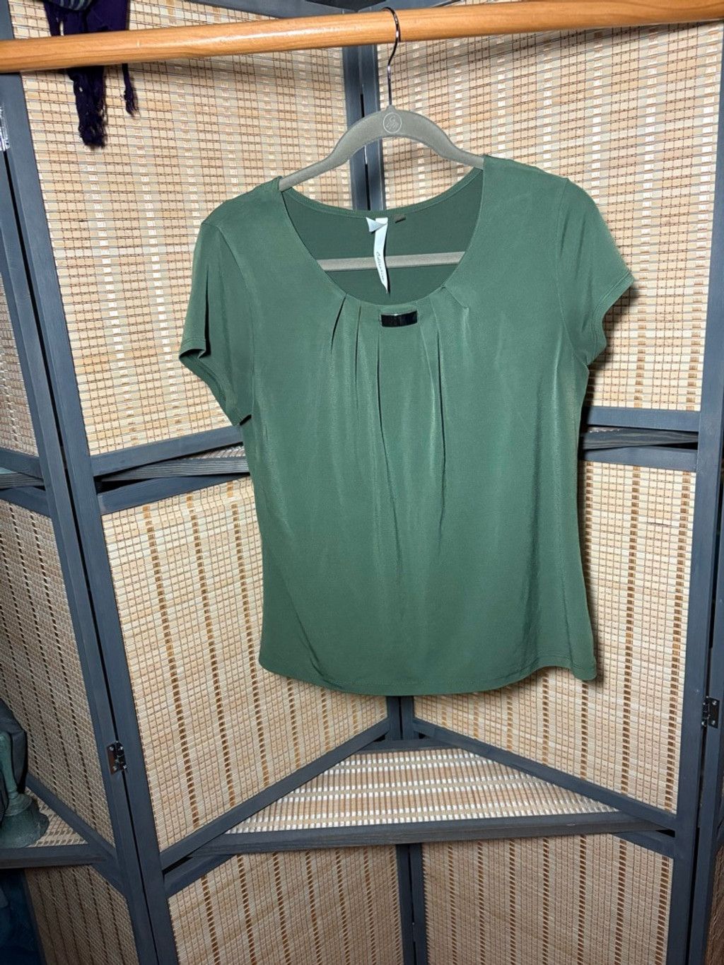 The Unbranded Brand Women's NY Collection Green Short Sleeve Top M Size M / US 6-8 / IT 42-44 - 1 Thumbnail