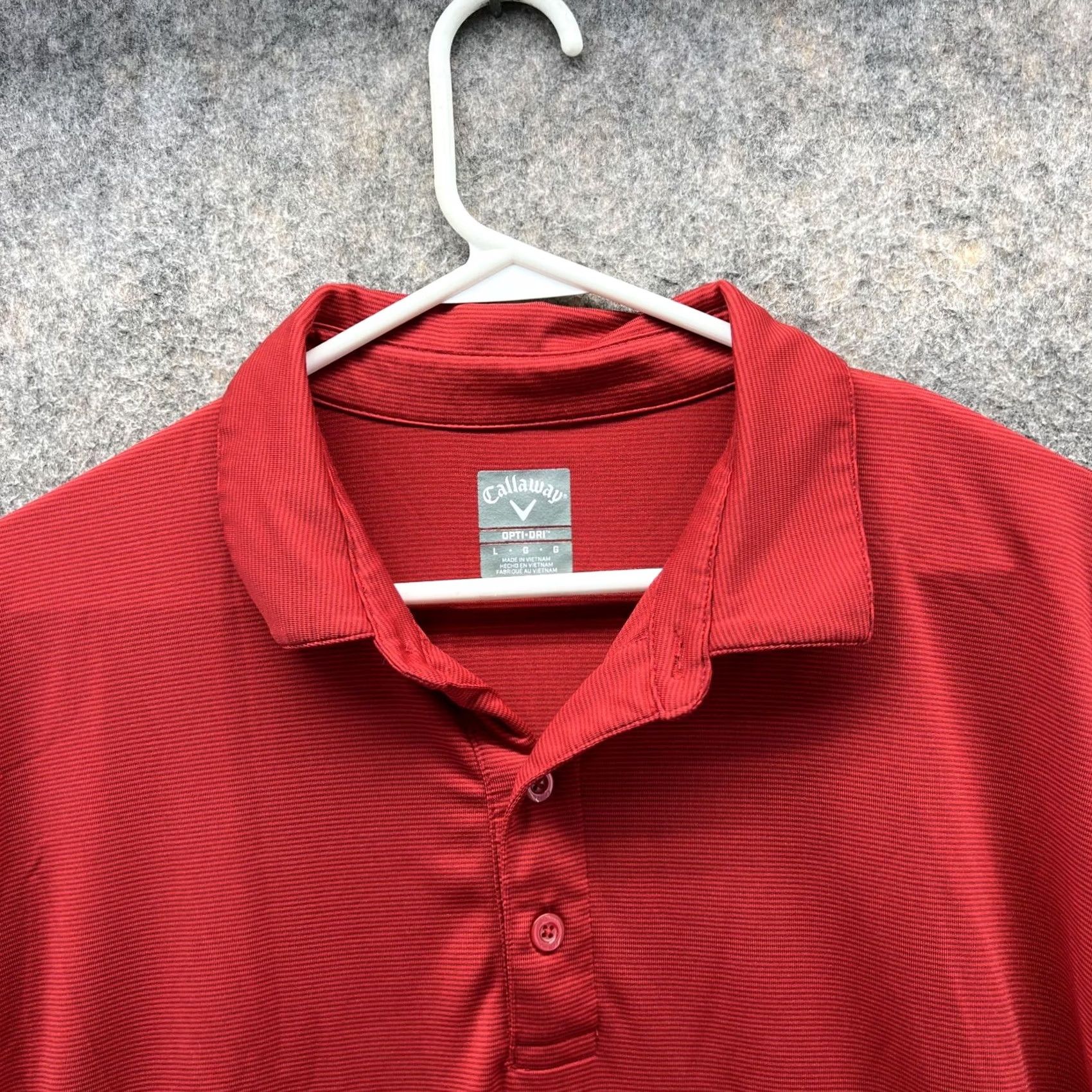 Callaway Callaway Polo Shirt Men Large Adult Red Opti Dri Polyester Preppy Golf Shirt Size US L / EU 52-54 / 3 - 5 Thumbnail