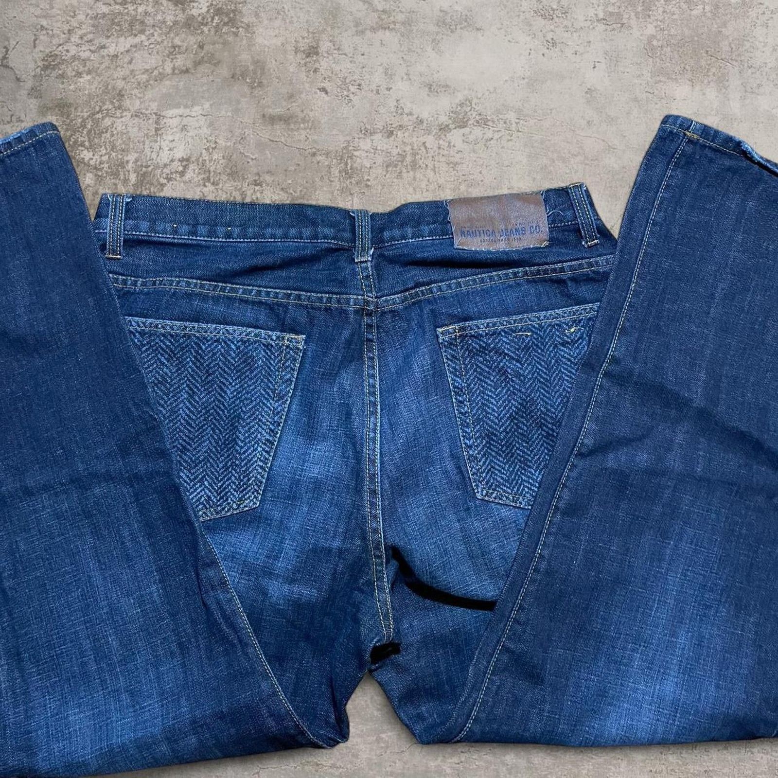 Nautica 2000s Baggy Náutica Jeans dope back pocket designs 36x30 Size US 36 / EU 52 - 2 Thumbnail