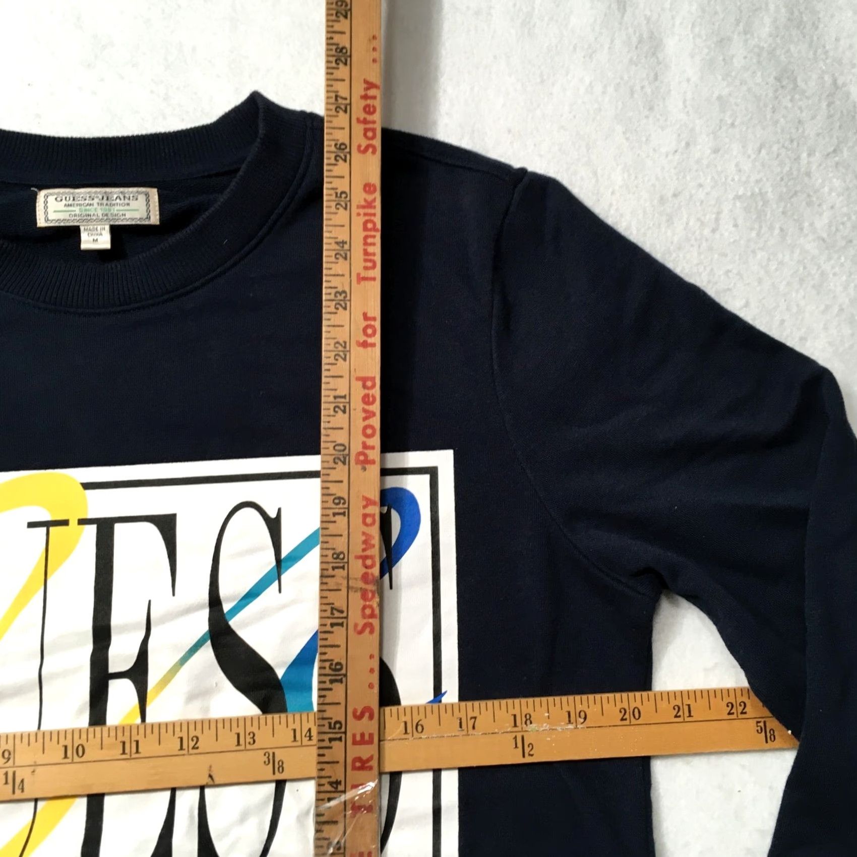 Guess GUESS Sweatshirt Mens Large Blue Logo Pullover Long Sleeve Crew Neck Knit Size US L / EU 52-54 / 3 - 4 Thumbnail
