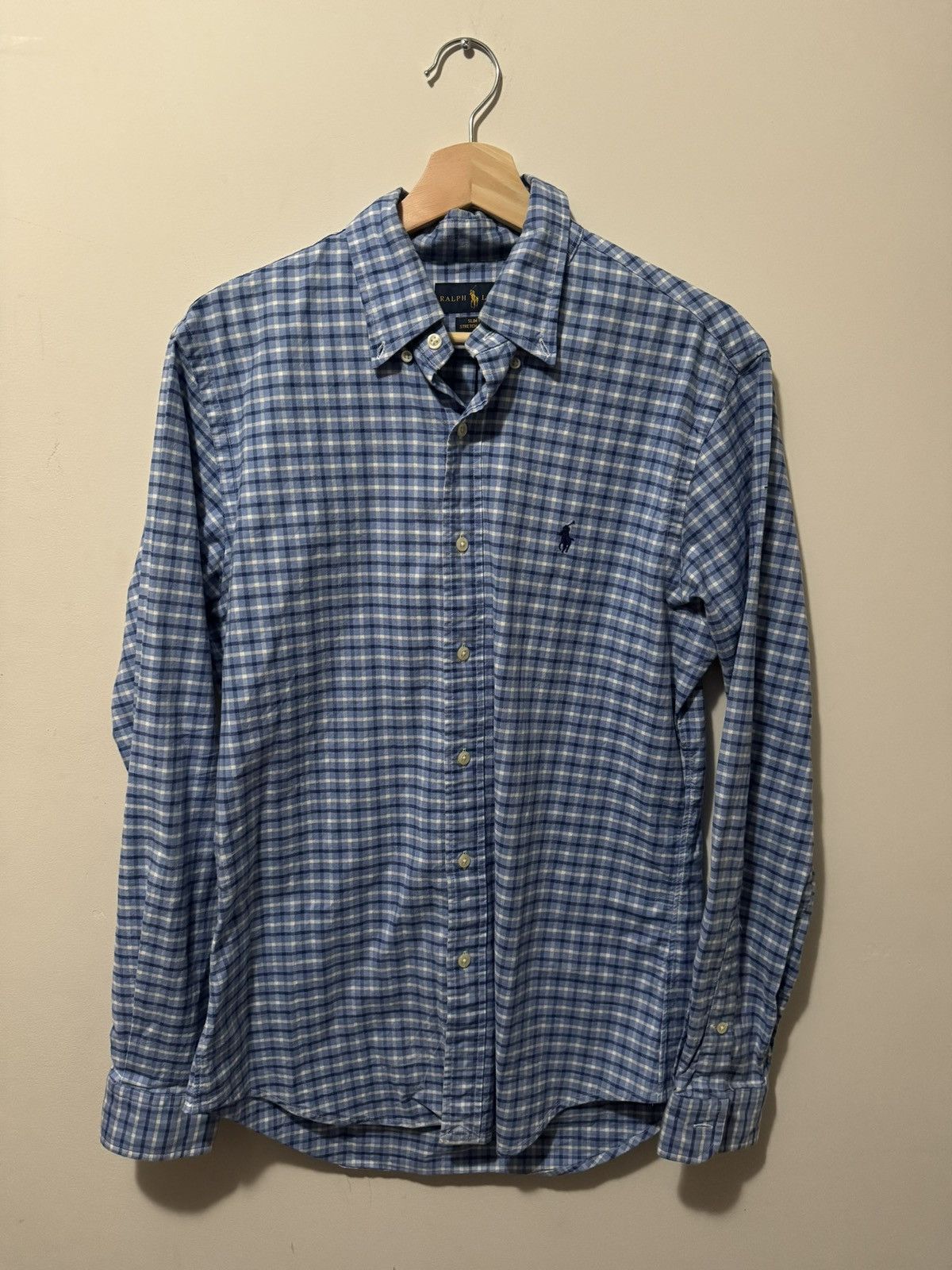 Polo Ralph Lauren Striped Blue Polo Slim Oxford Shirt Size US M / EU 48-50 / 2 - 2 Thumbnail