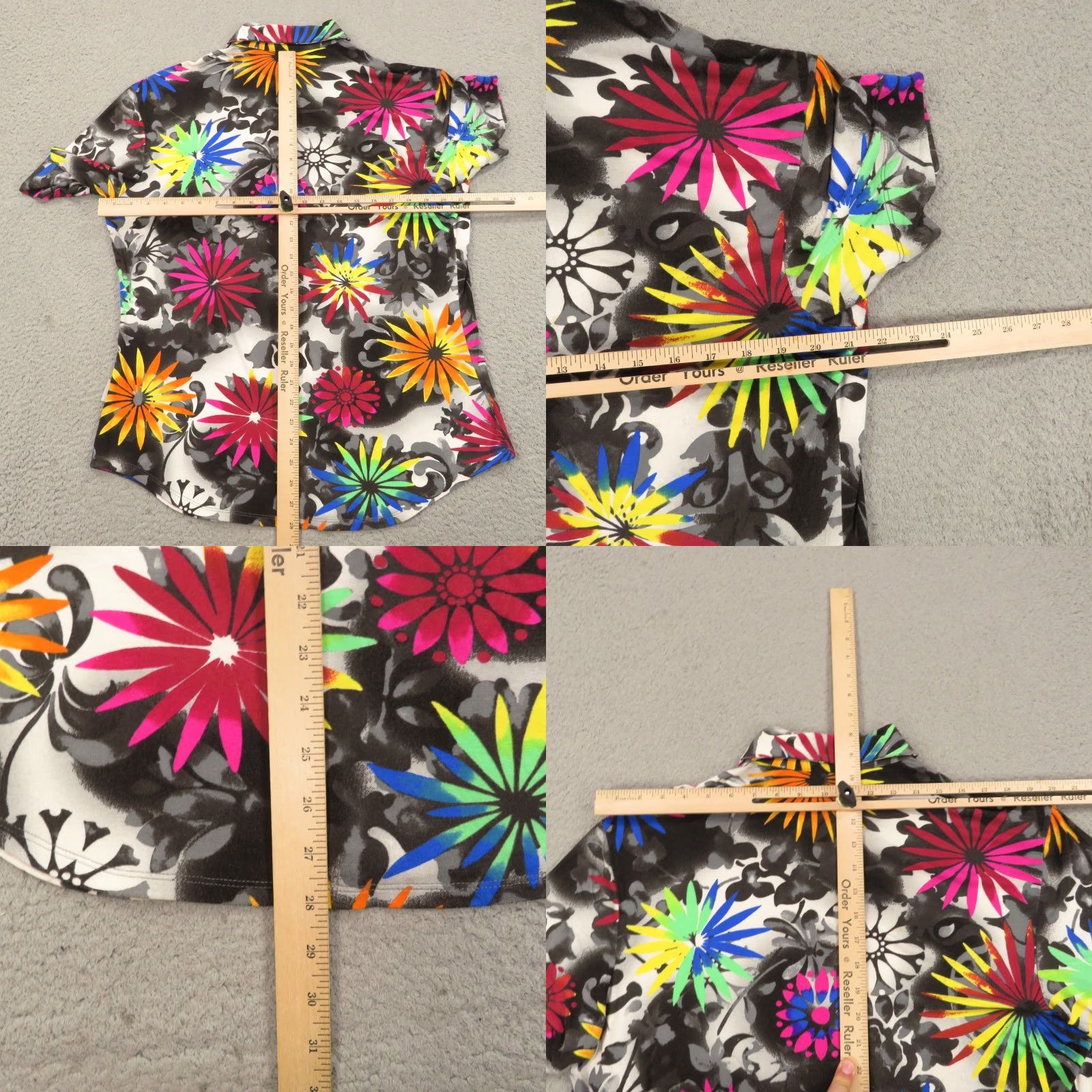 Versace Jeans Couture Versace Jeans Couture Shirt Men XL Black Floral Highlighter Neon Designer Print Viscose Luxury Size US XL / EU 56 / 4 - 9 Thumbnail
