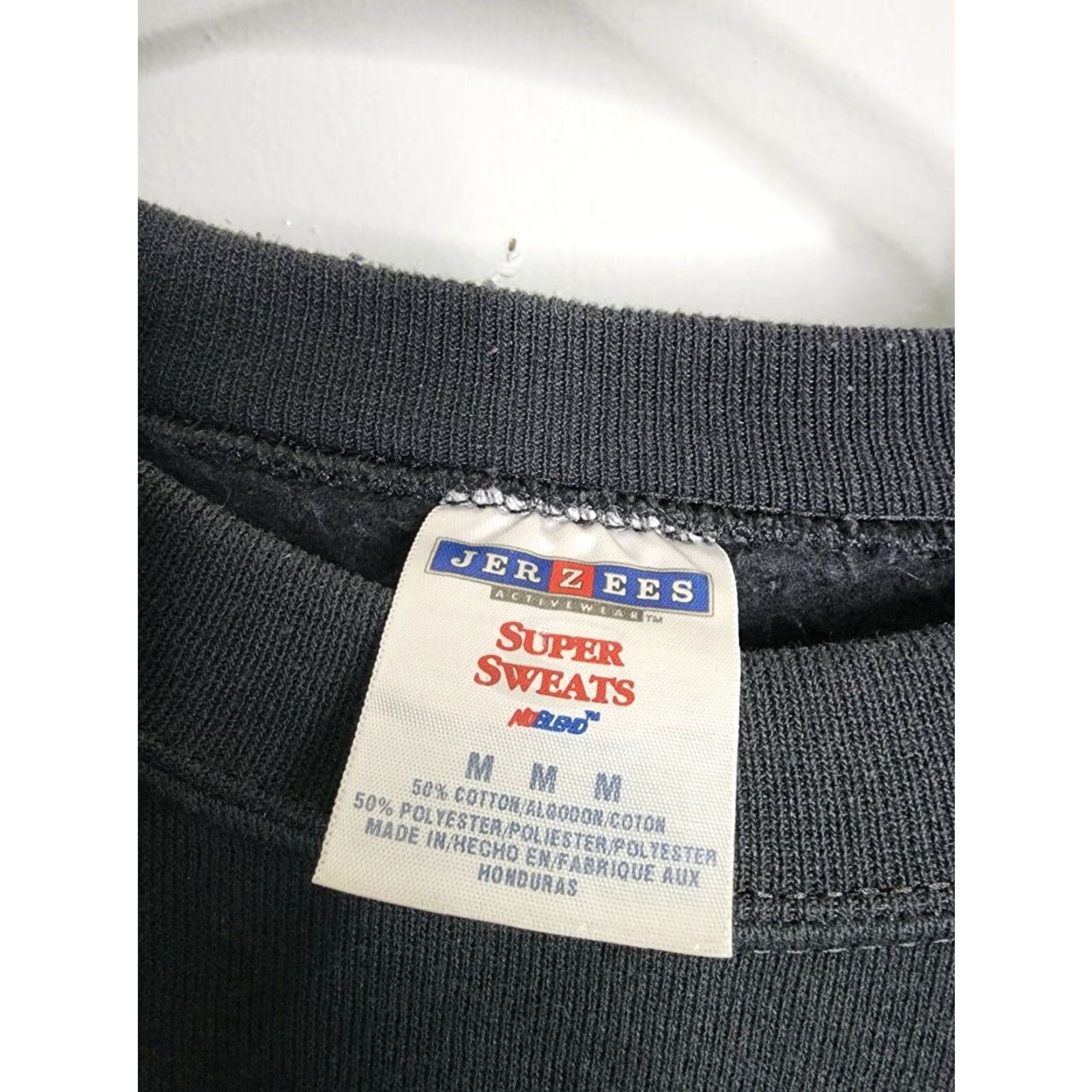 Jerzees VINTAGE Jerzees Mens Crewneck Sweatshirt M Black Rhinestone Monaco Crest Gym & Training Cotton Size US M / EU 48-50 / 2 - 3 Thumbnail