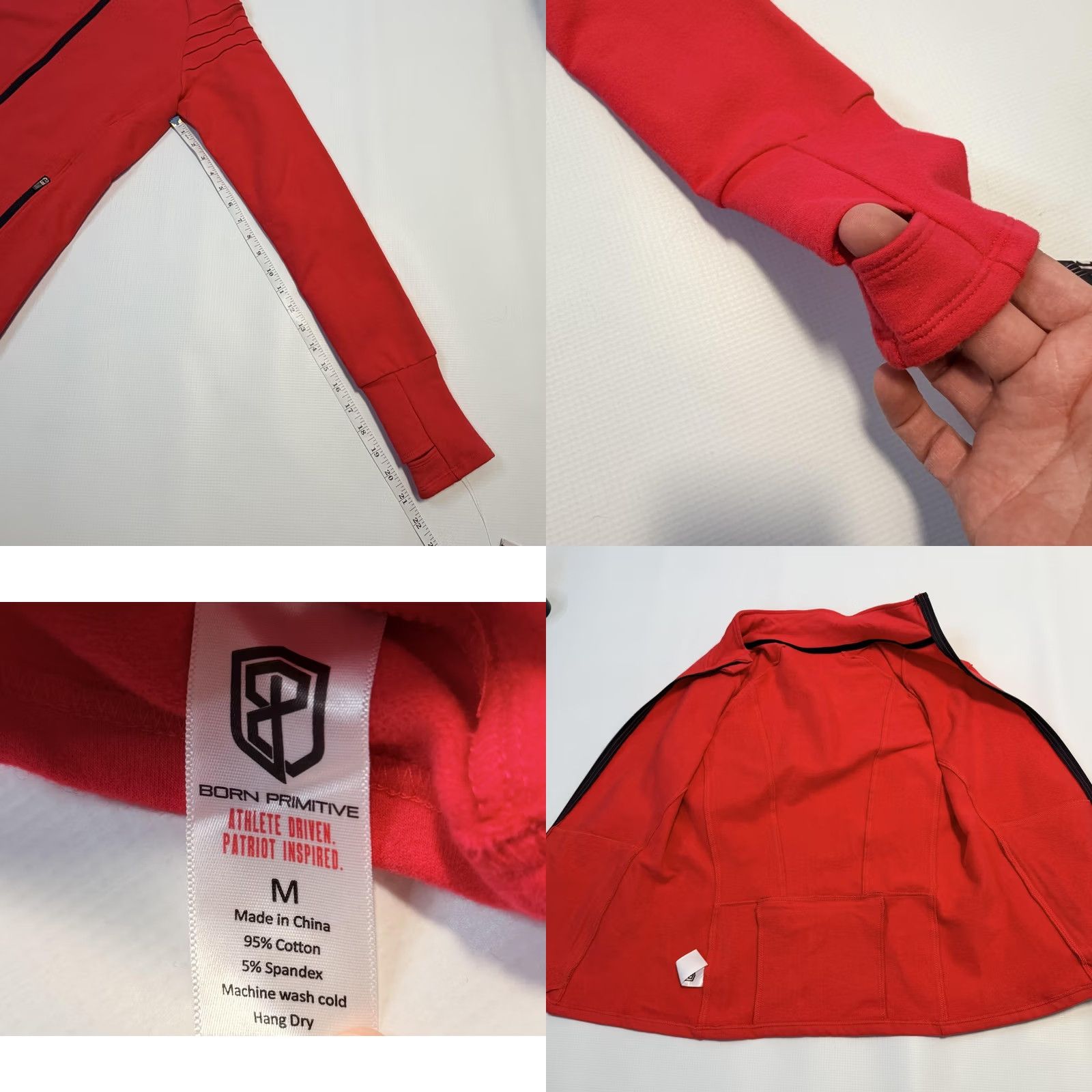 Primitive Born Primitive Track Jacket Womens Medium Red Full Zip Thumbholes Athletic Size M / US 6-8 / IT 42-44 - 8 Thumbnail