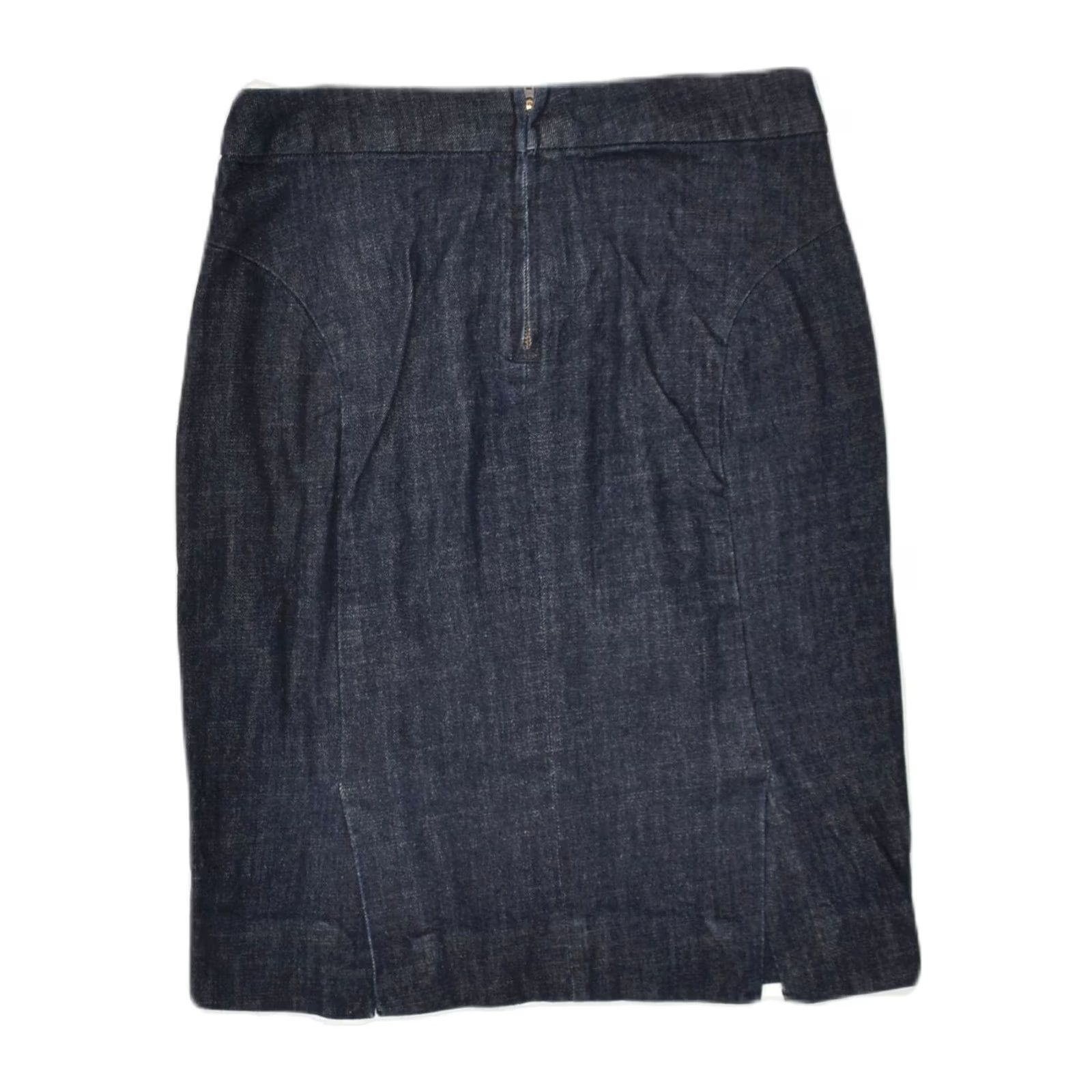 J.Crew J. CREW Womens Stretch Denim Skirt Navy Blue Cotton US 2 XS W25 Size 26" / US 2 / IT 38 - 2 Thumbnail