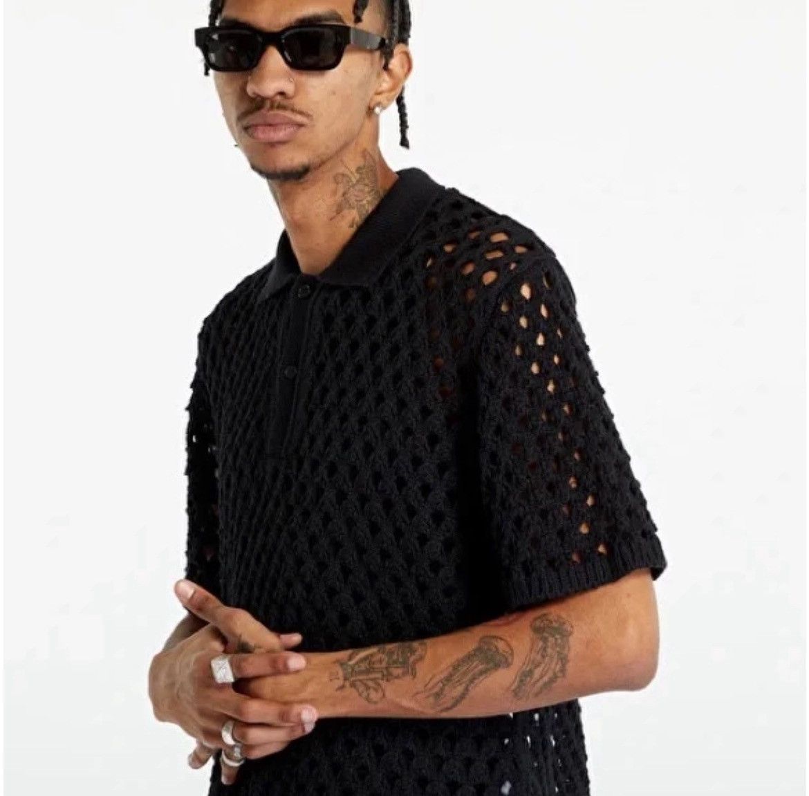 Stussy Stussy Big Mesh Polo Sweater 'Black' Size US L / EU 52-54 / 3 - 8 Thumbnail