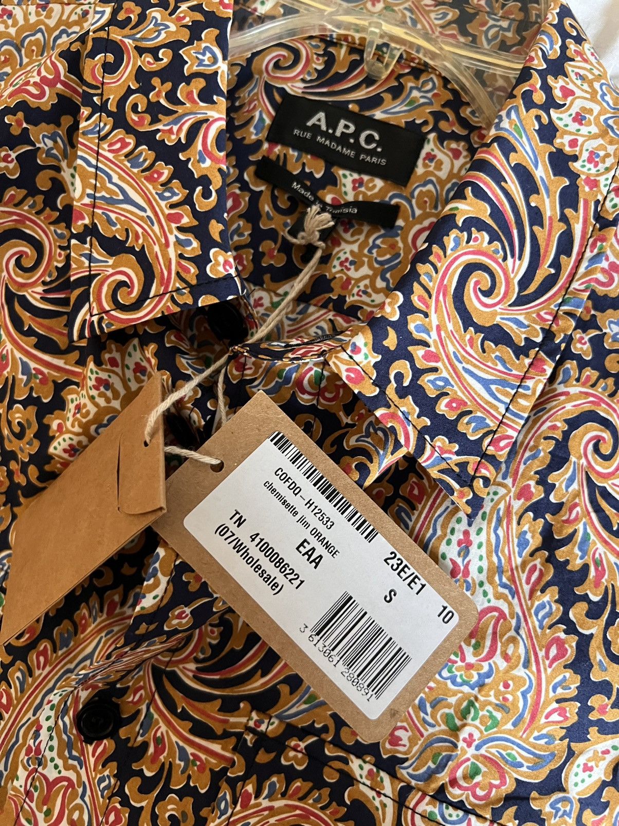 A.P.C. Chemisette Jim Orange shirt Size US S / EU 44-46 / 1 - 4 Thumbnail