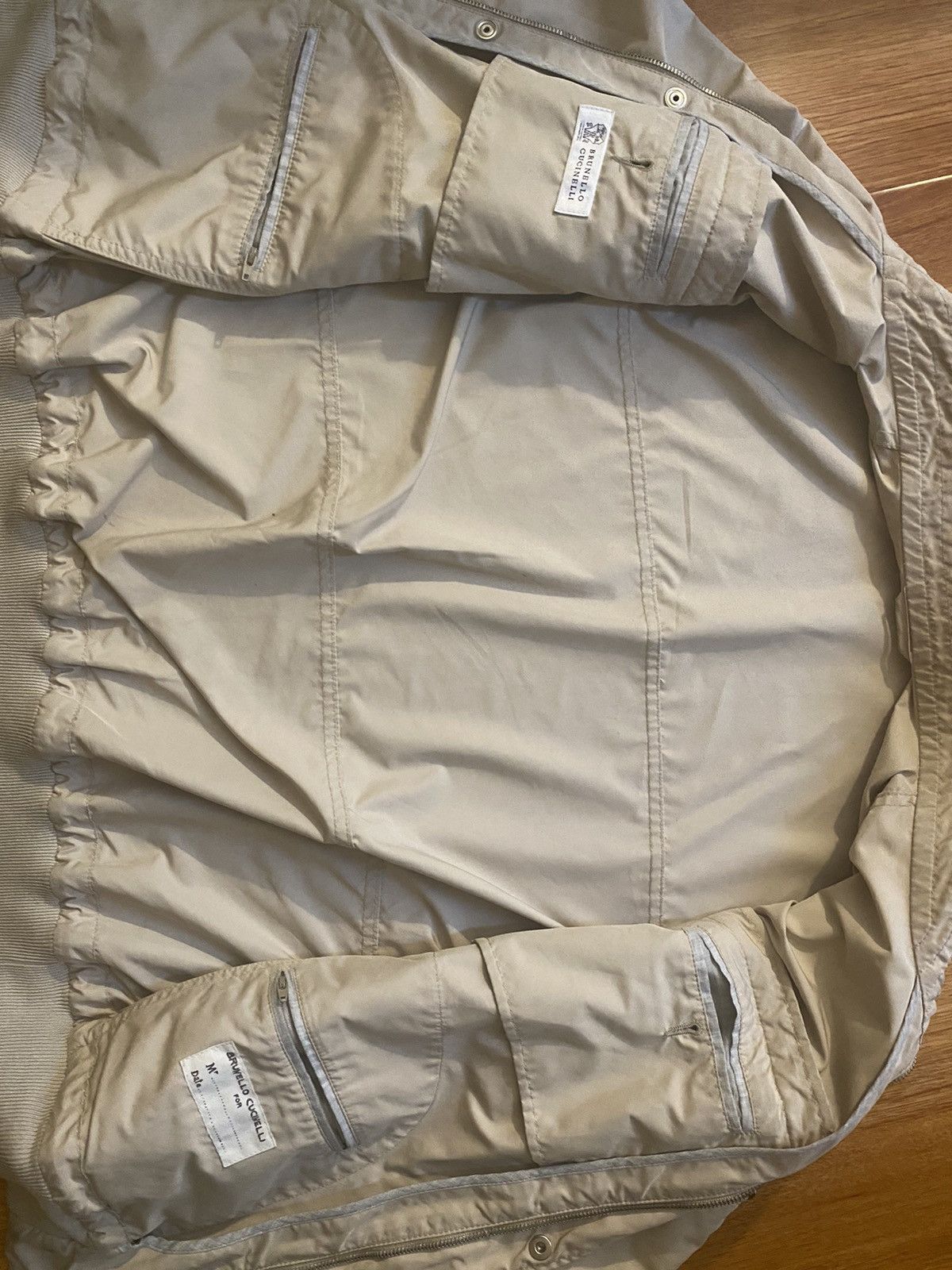 Brunello Cucinelli Brunello Cucinelli Nylon Beige Bomber Size US M / EU 48-50 / 2 - 2 Thumbnail
