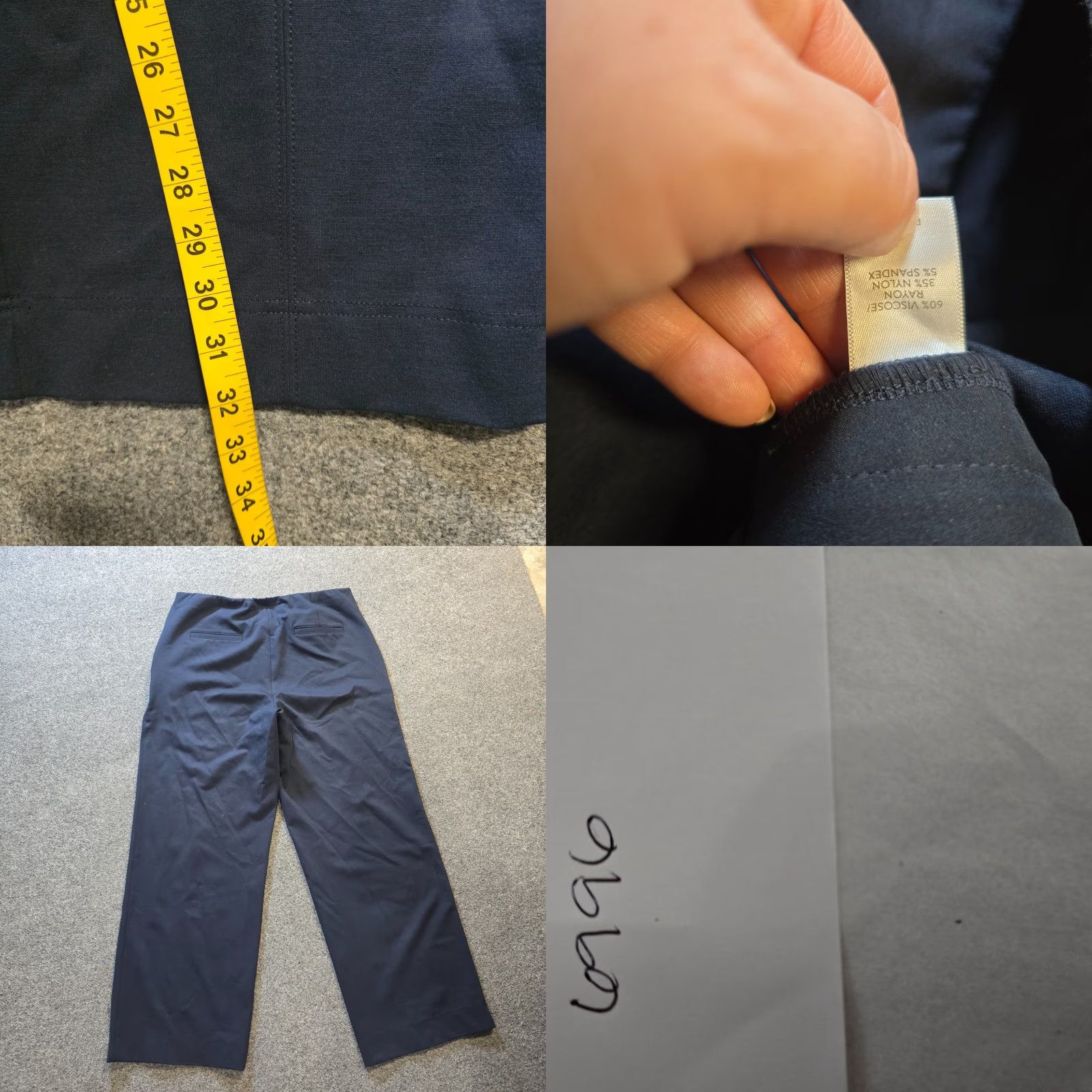 J. Jill J. Jill Pants Womens Large Blue Ponte Stretch Pull On Wide-Leg Casual Pockets Size 36" / US 14 / IT 50 - 8 Thumbnail