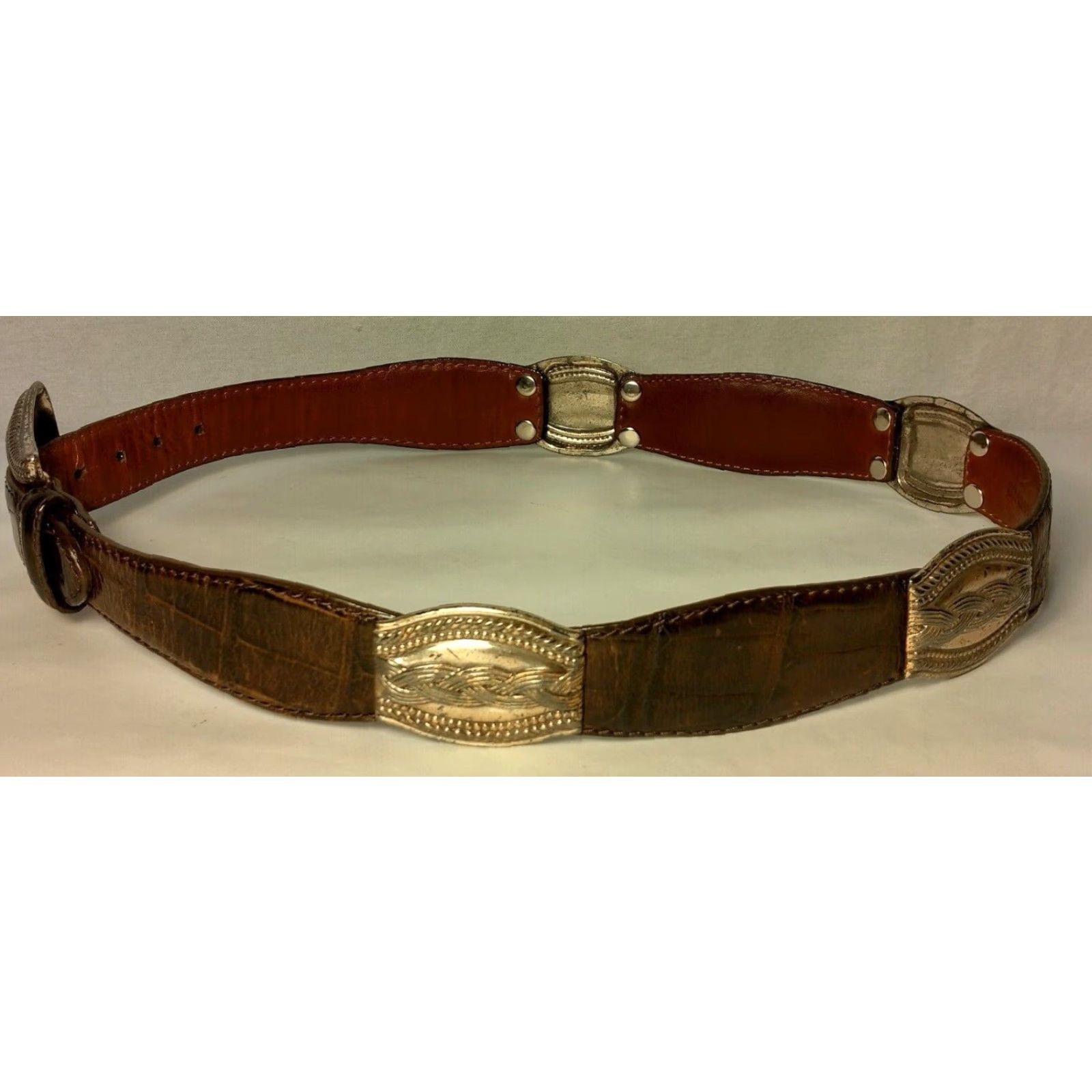 Fossil **Fossil Women Medium Brown Leather Metal Links Adjustable Belt** User: Fossil Women Medium Brown Leather Metal Links Adjustable Belt Size ONE SIZE - 4 Thumbnail