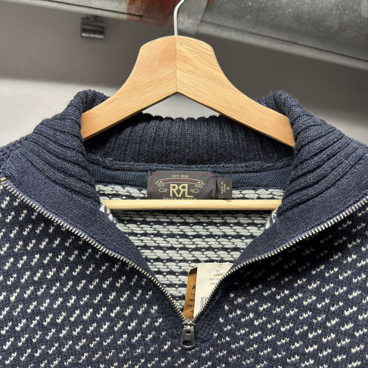 RRL Ralph Lauren RRL Half Zip Wool Jacquard Knit Sweater Sample Size US M / EU 48-50 / 2 - 4 Thumbnail