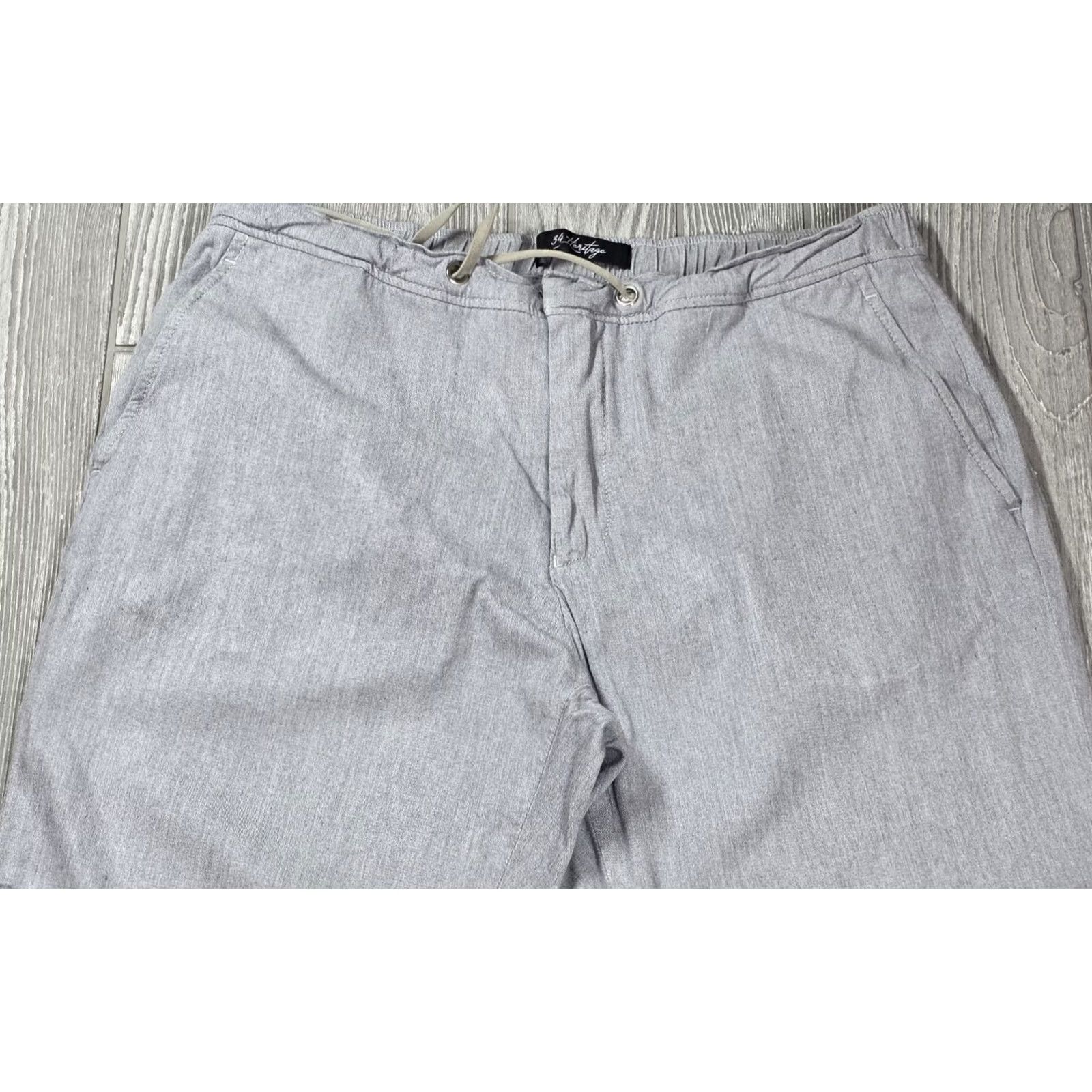 Vintage 34 Heritage Formia Pants Mens 34x34 Gray Elastic Waist Chino Lyocell Stretch Size US 34 / EU 50 - 3 Thumbnail