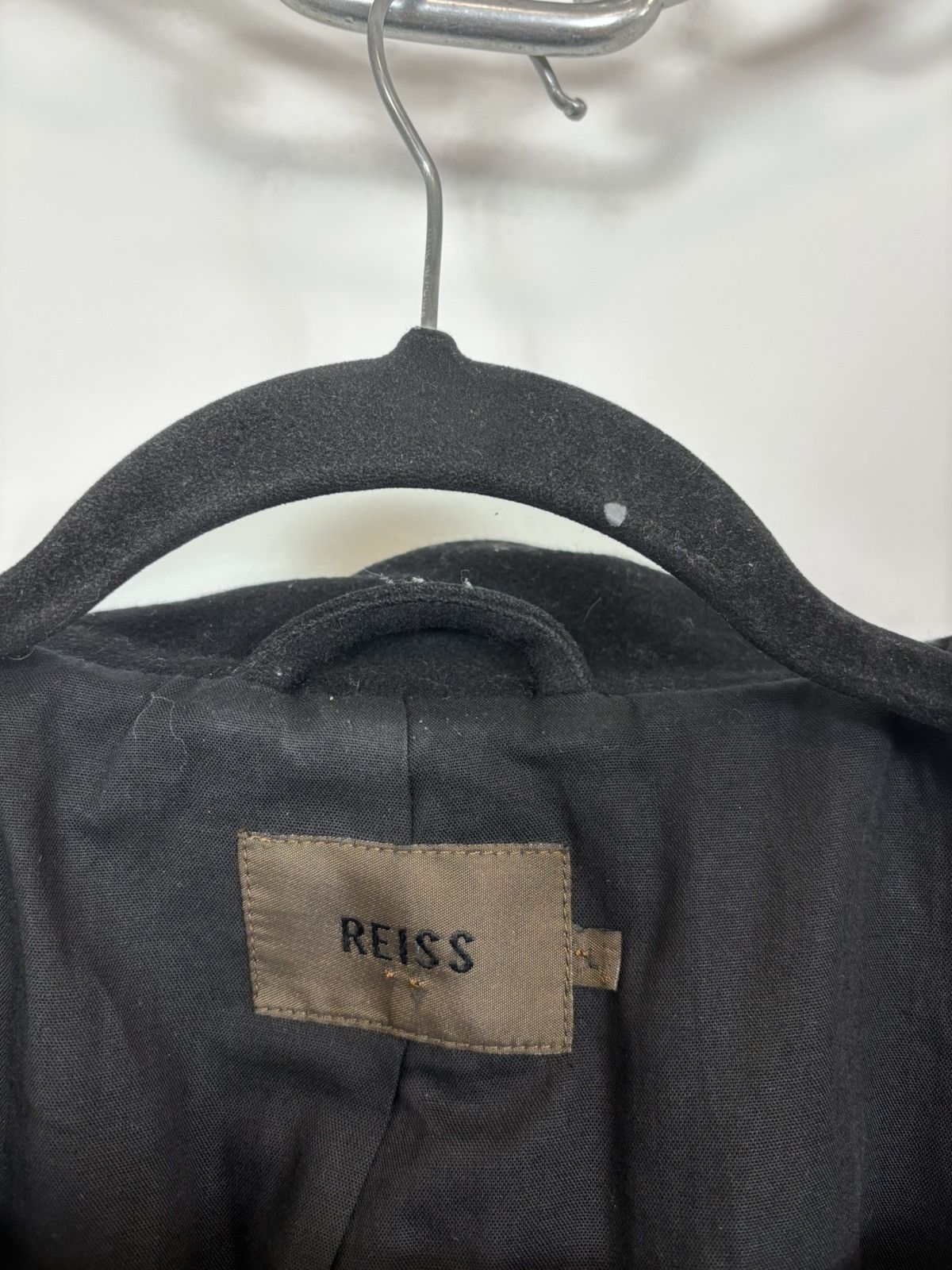 Reiss Reiss Men’s Black Wool Blend Stand Collar Coat Size US L / EU 52-54 / 3 - 16 Thumbnail