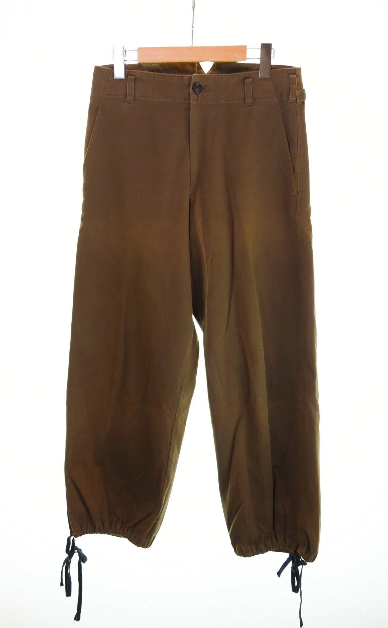 Comme des Garcons Easy Pants String Hem Cotton Zippe Parachute Pants Brown Size US 30 / EU 46 - 1 Thumbnail