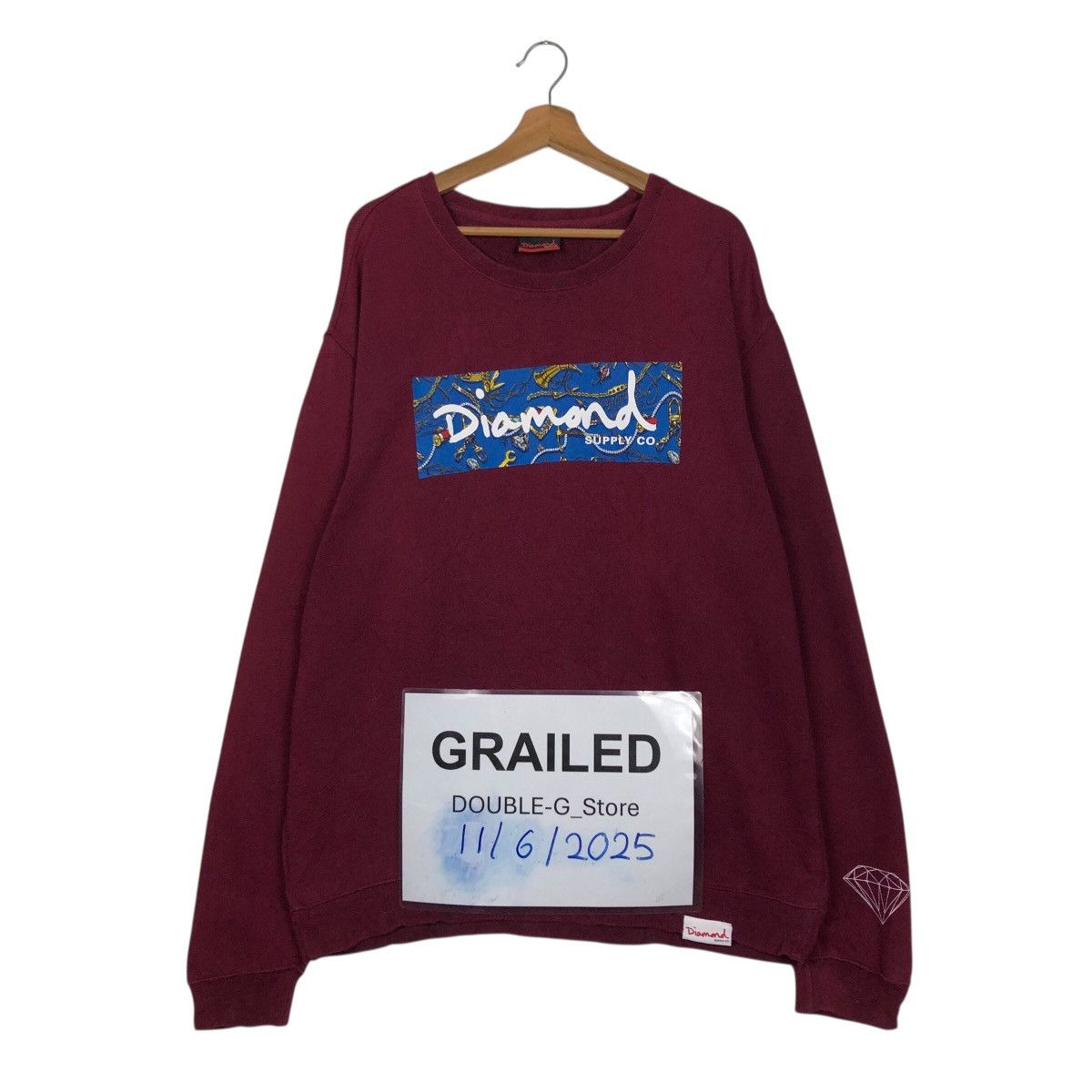 Japanese Brand 📌Vintage Sweatshirt Diamond Supply Co Big Logo Over Print Size US L / EU 52-54 / 3 - 1 Thumbnail