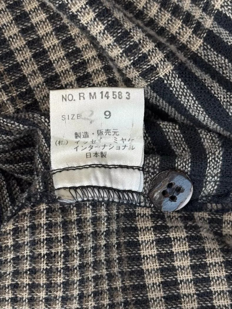 Issey Miyake Issey Miyake size:9 Brown striped checkered top Size S / US 4 / IT 40 - 4 Thumbnail