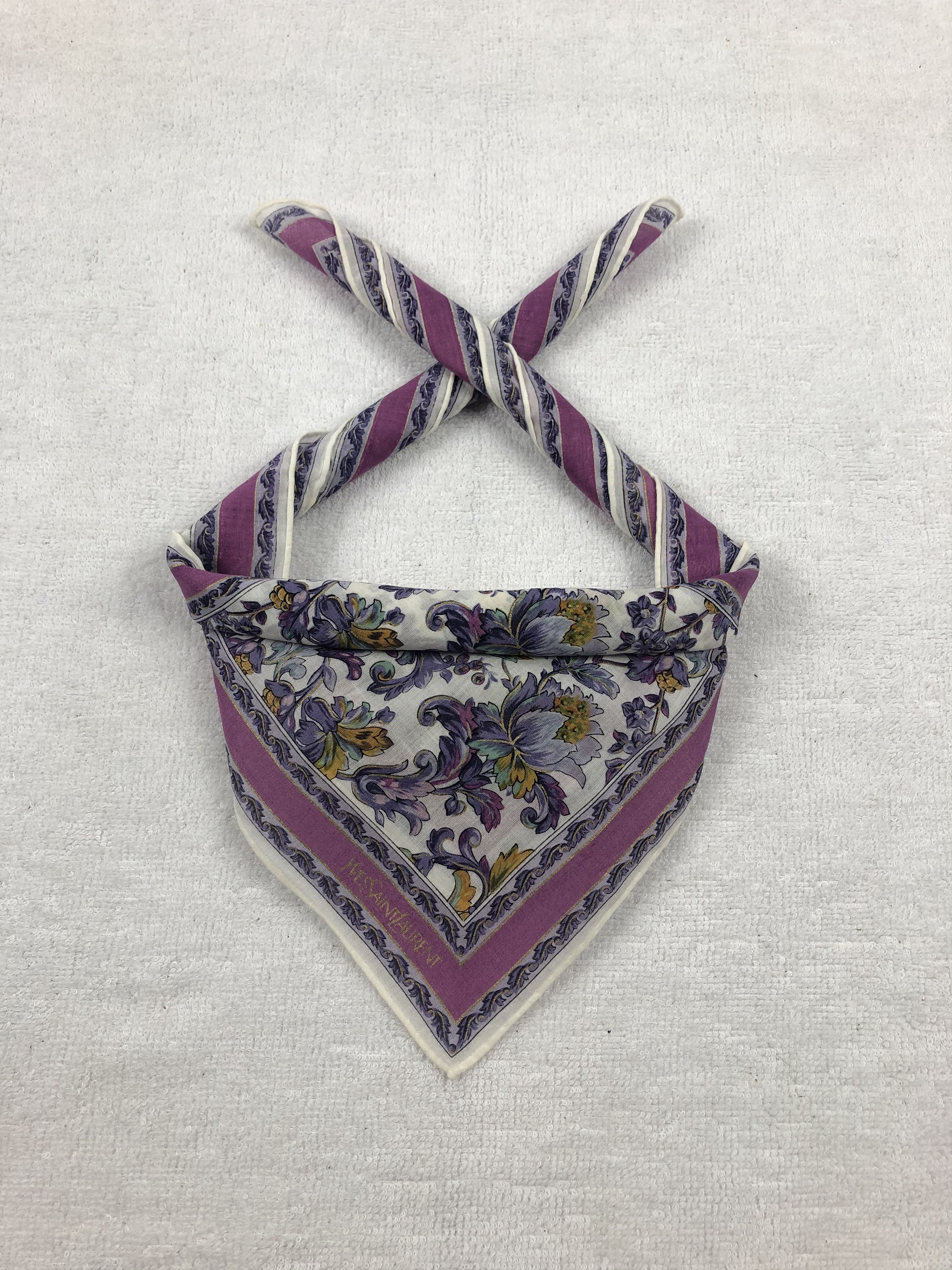 Vintage Yves Saint Laurent Handkerchief / Bandana / Neckerchief Size ONE SIZE - 1 Thumbnail
