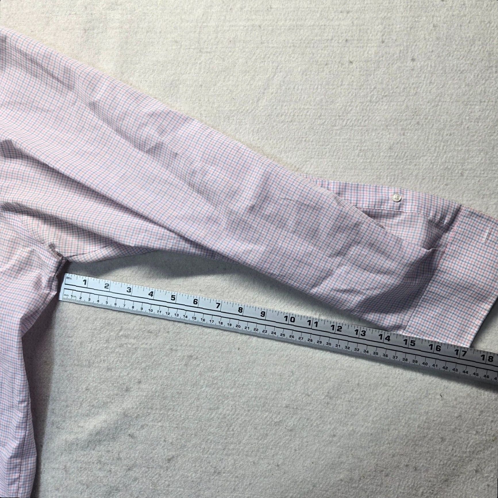 Stafford Stafford Easy Care Travel Shirt Pink White Checkered Short Sleeve Men's 18 Size US XXL / EU 58 / 5 - 4 Thumbnail