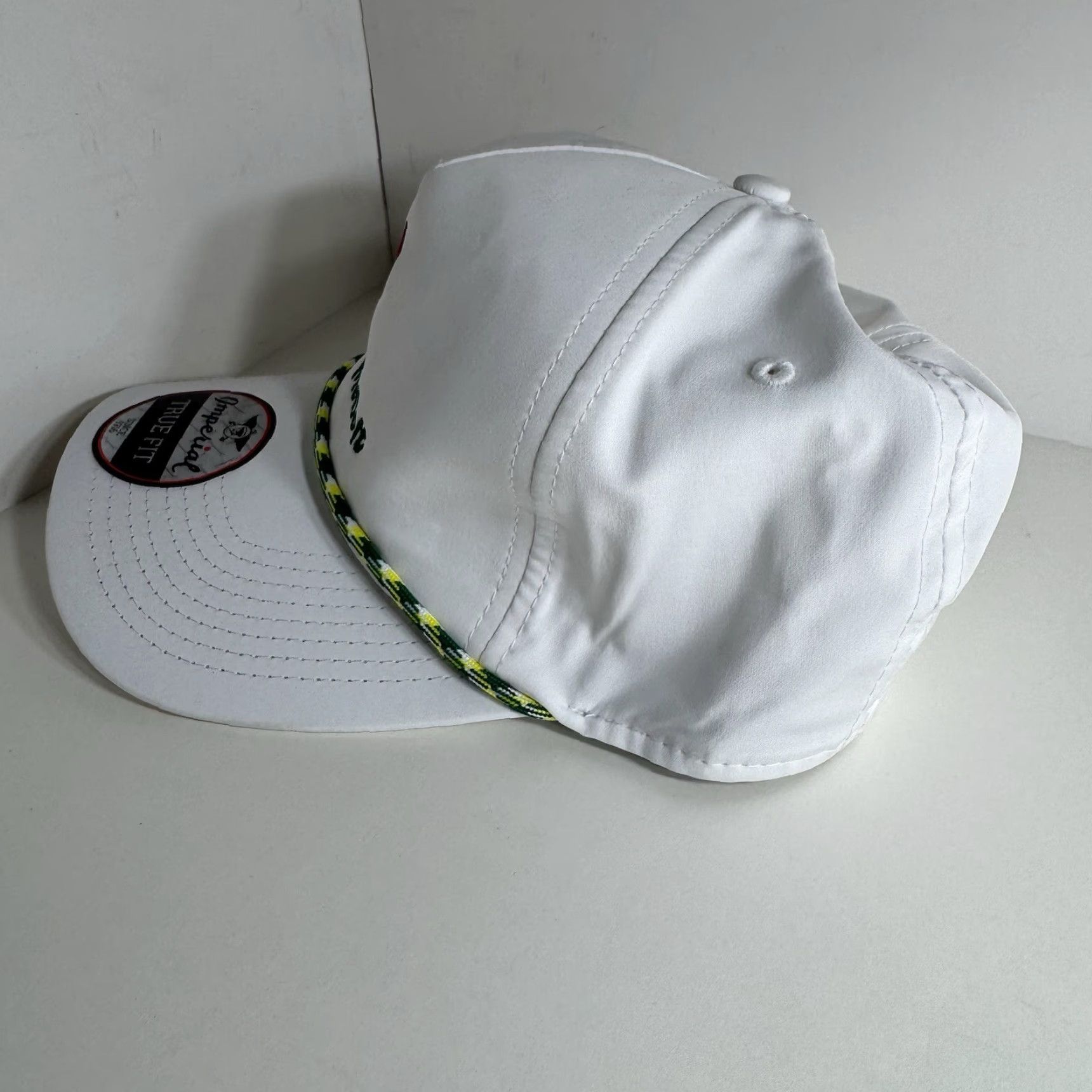 Imperial GOLF HAT Imperial SnapBack Rope Hat White Green True Fit One Size Men Adjustable Casual Outdoor Sports Canvas Polyester Spandex Size ONE SIZE - 3 Thumbnail